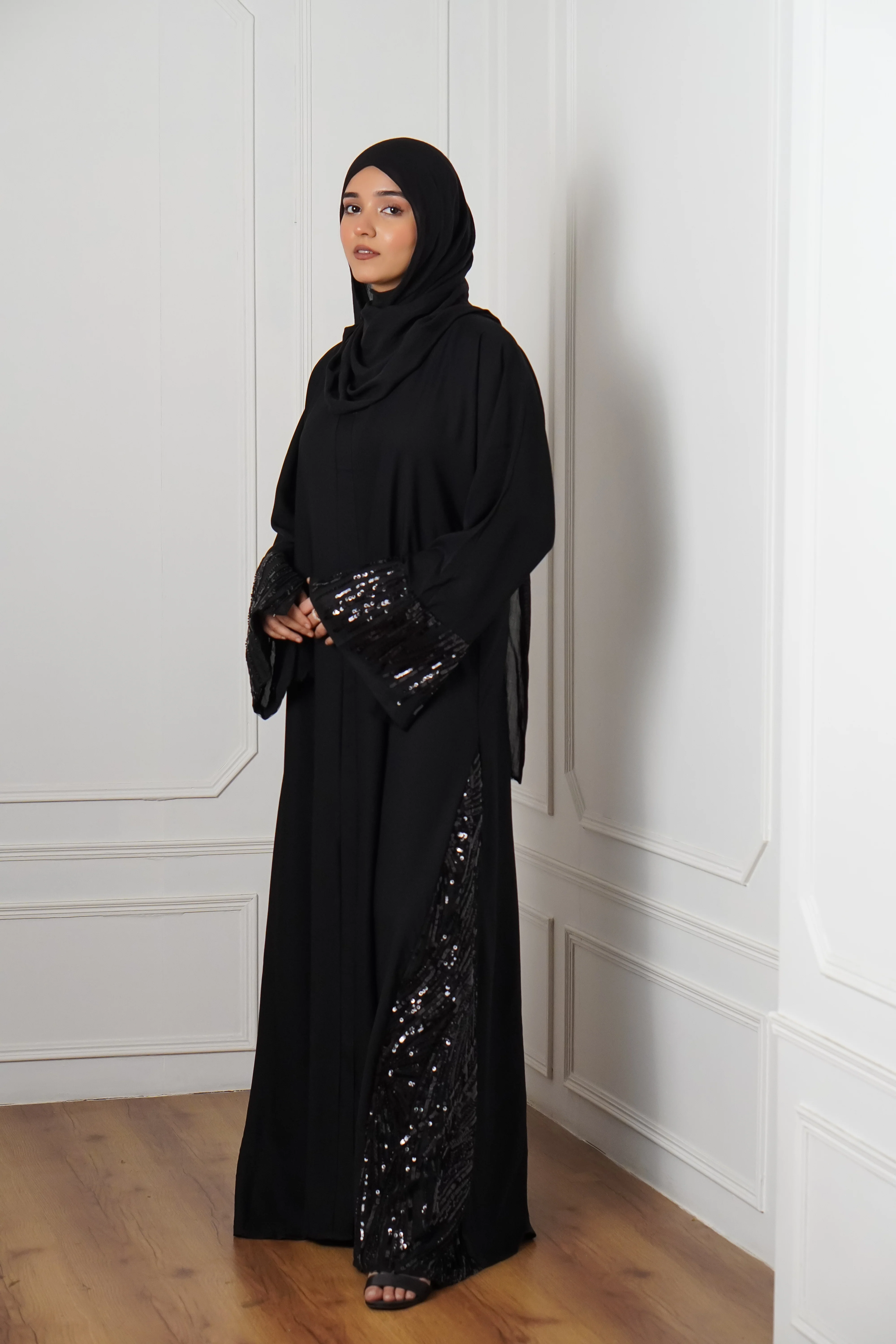 Black Sequin Abayah - Image 5