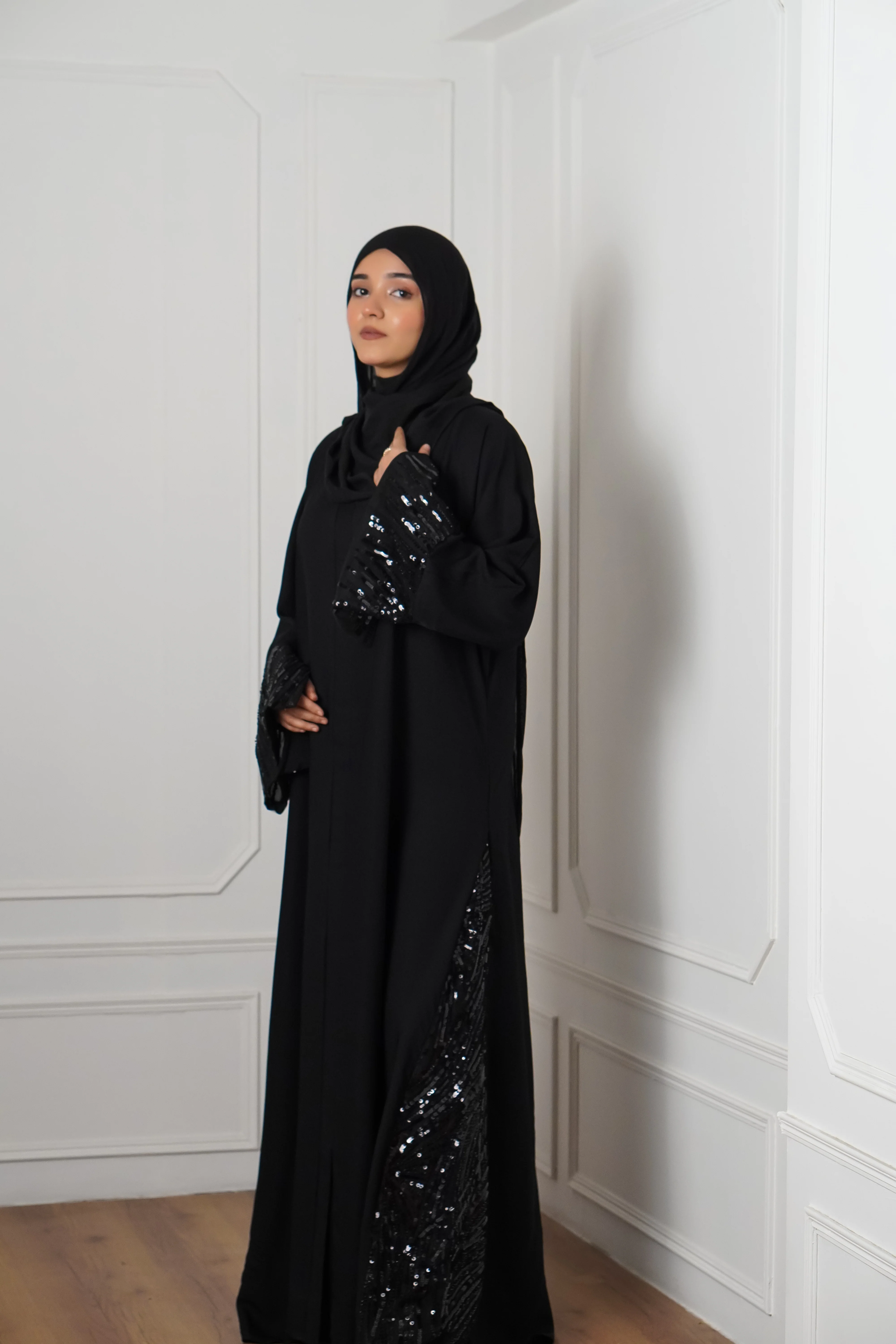 Black Sequin Abayah - Image 6