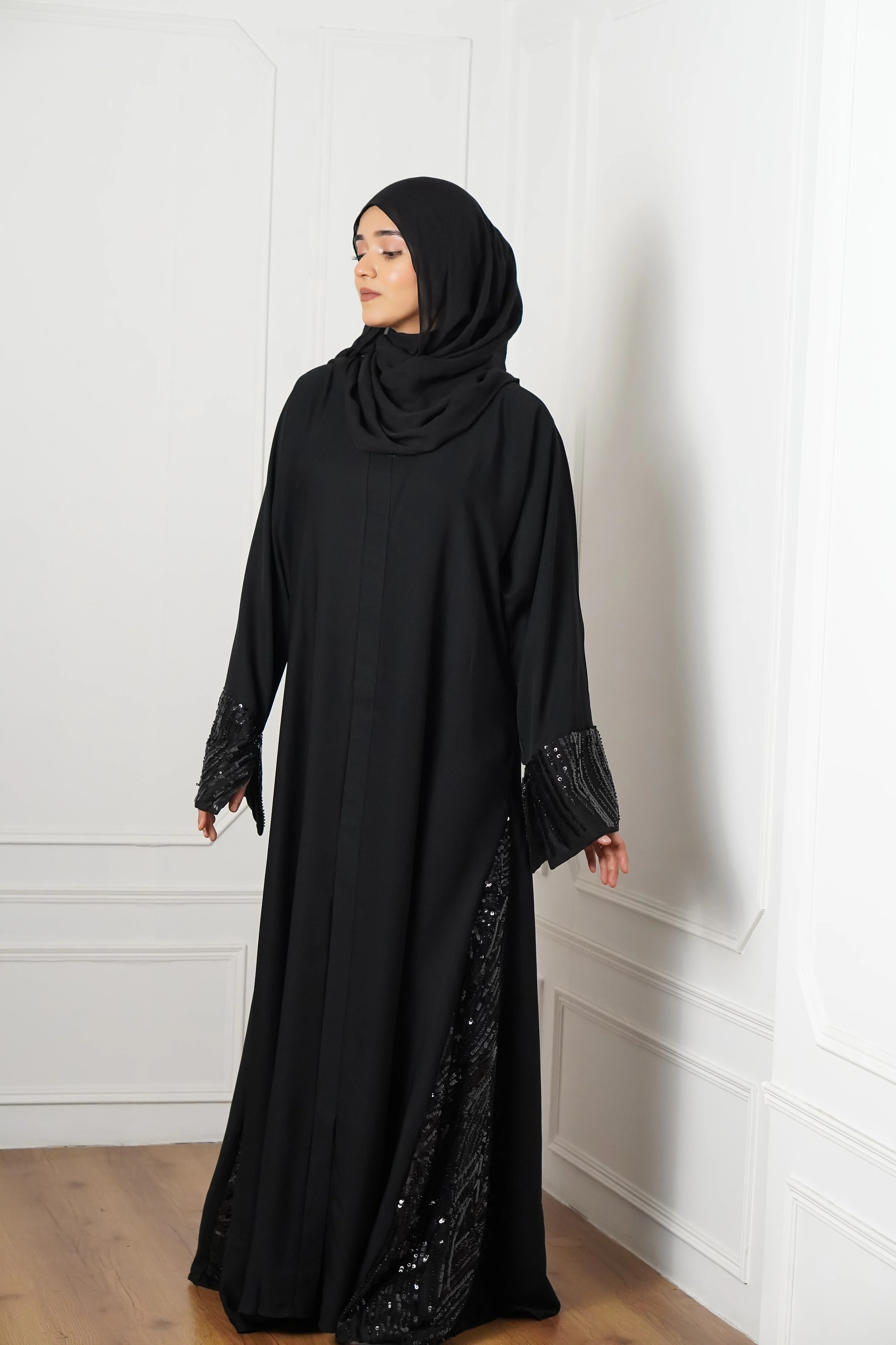 Black Sequin Abayah - Image 7