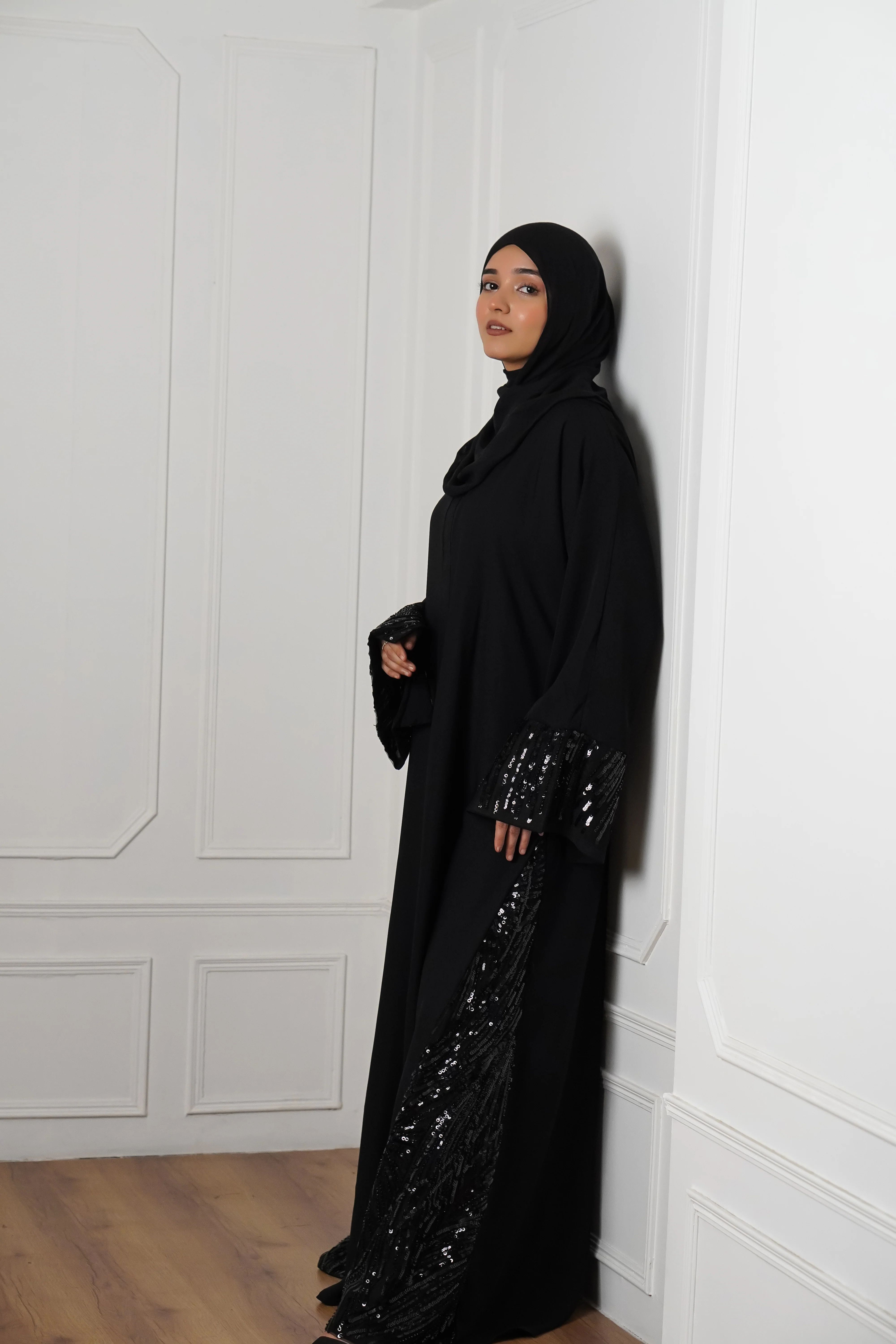 Black Sequin Abayah - Image 8