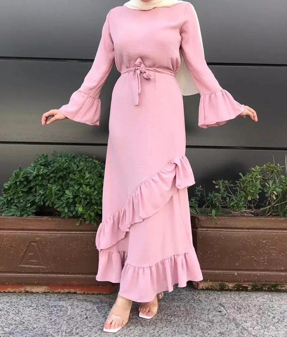 Blush Pink Ruffle Dress - Image 2