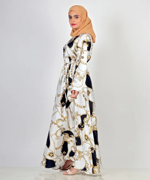 Chainprint Satin Dress - Image 4