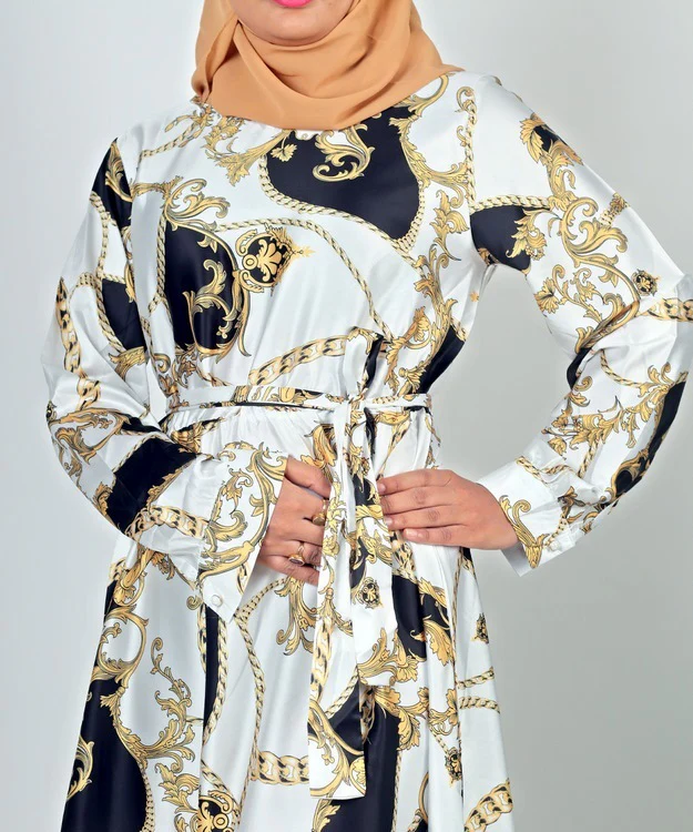 Chainprint Satin Dress - Image 8