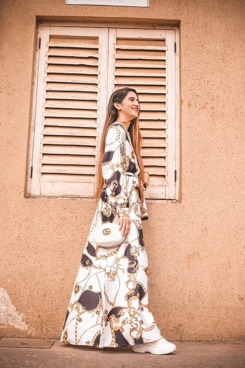 Chainprint Satin Dress - Image 9