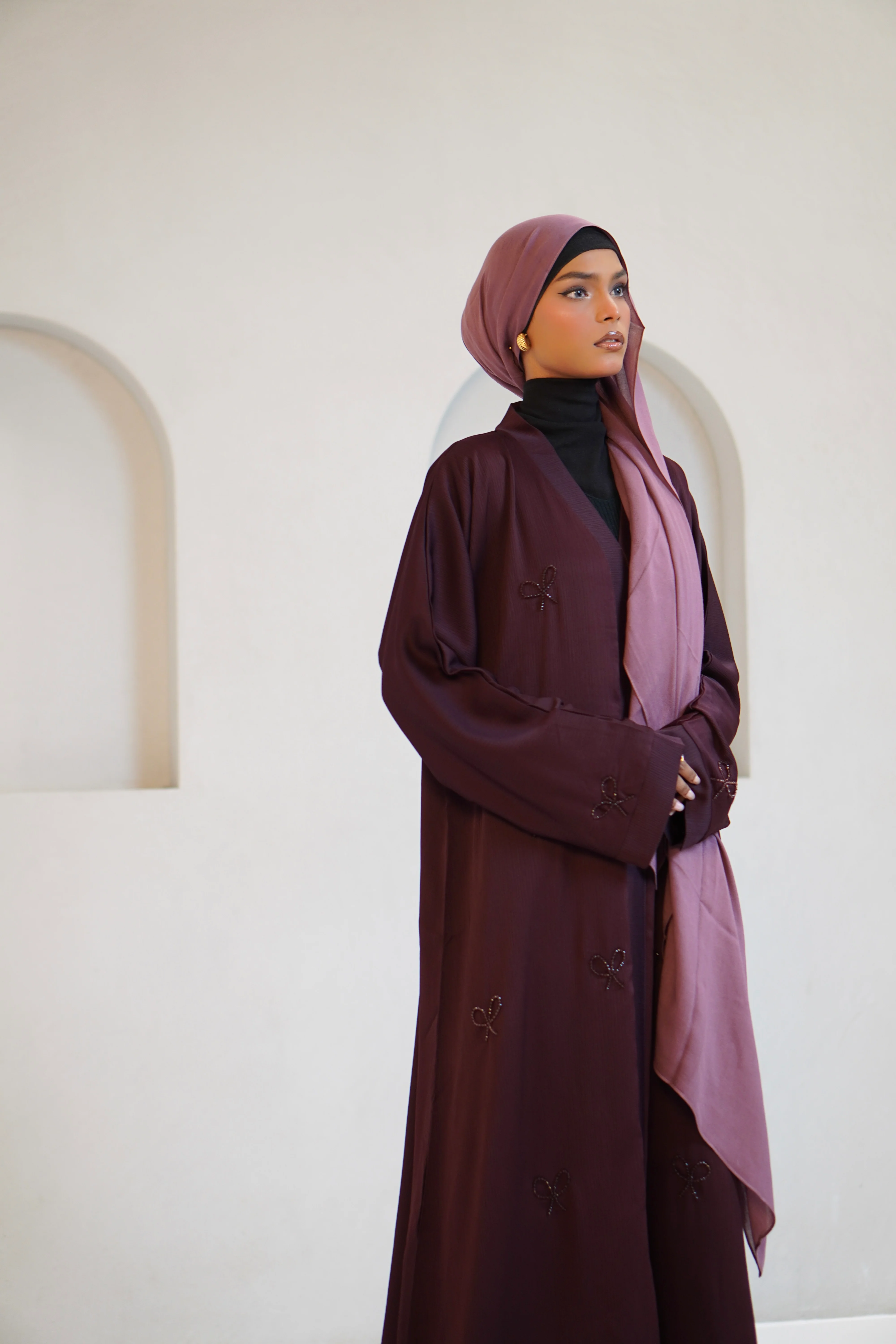 COQUETTE ABAYAH - MAROON - Image 10