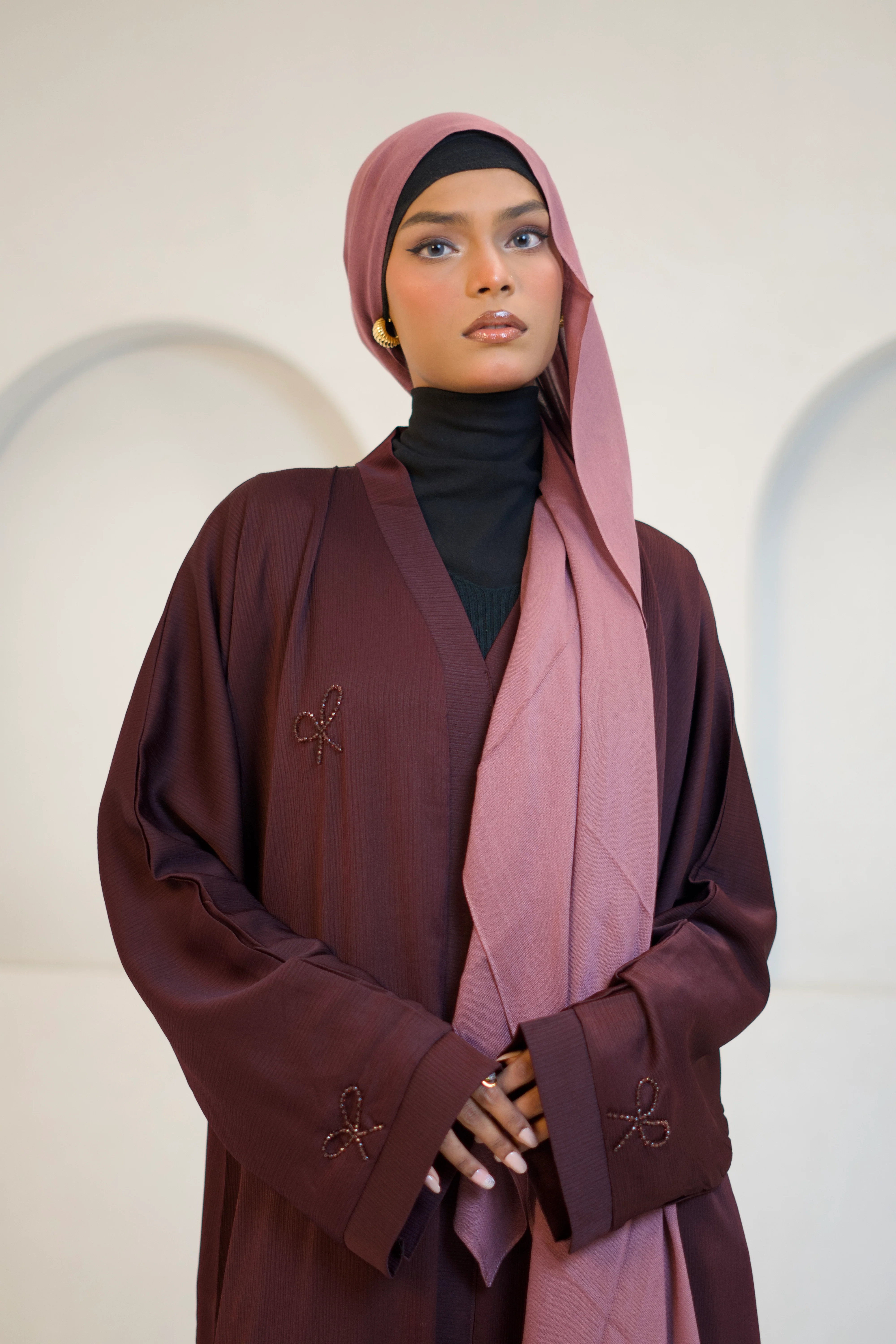 COQUETTE ABAYAH - MAROON - Image 7