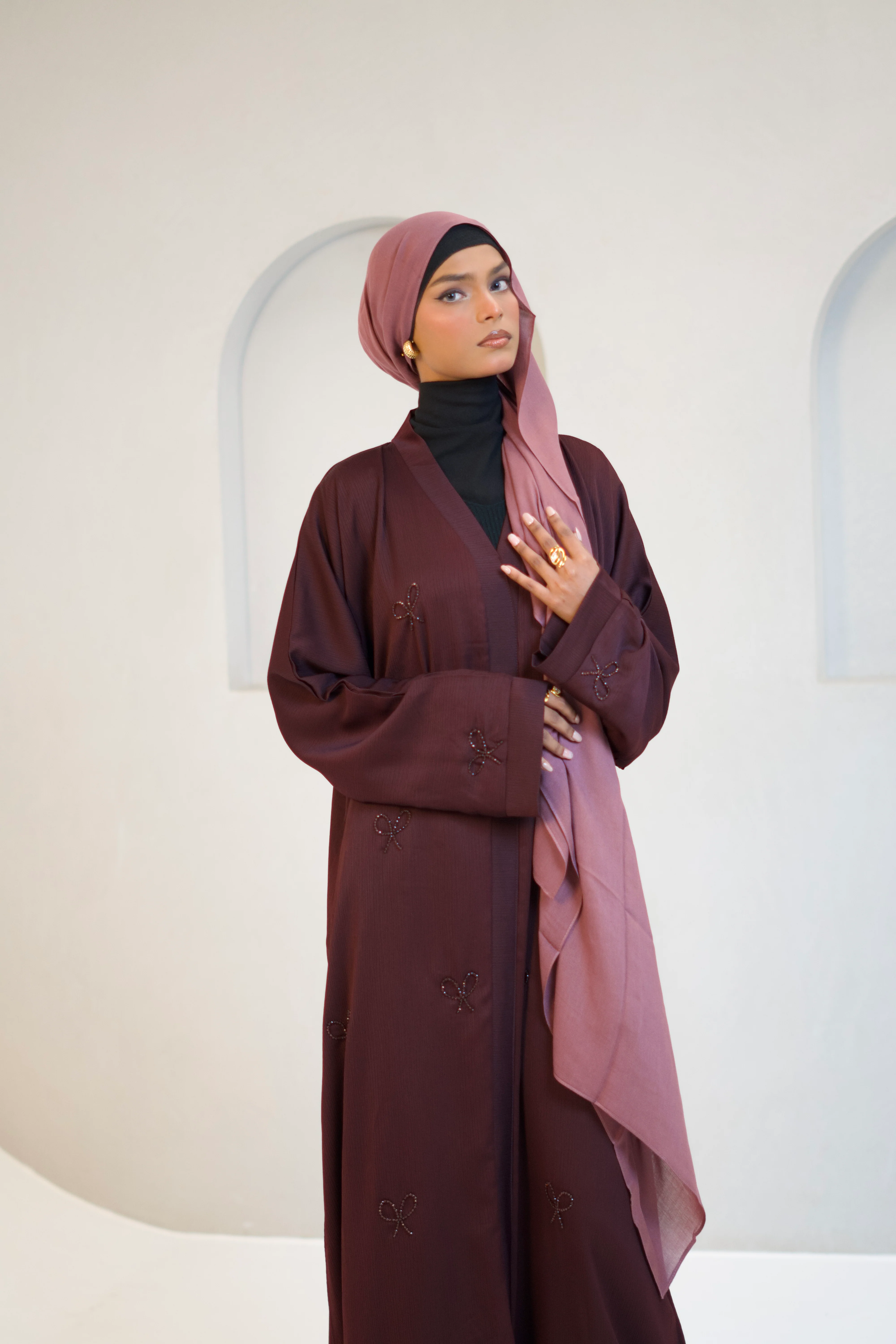 COQUETTE ABAYAH - MAROON - Image 8