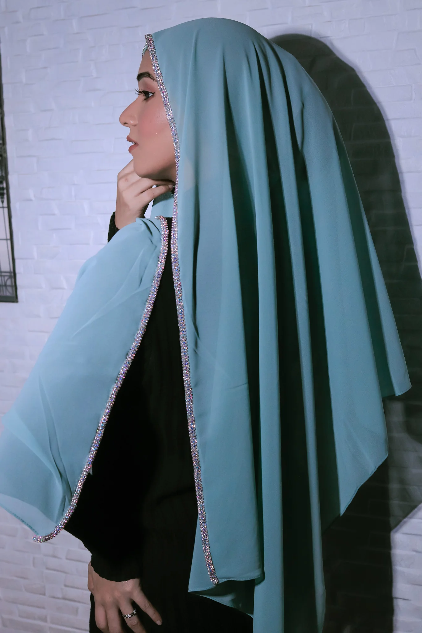 Crystal Hijab - Aqua - Image 5