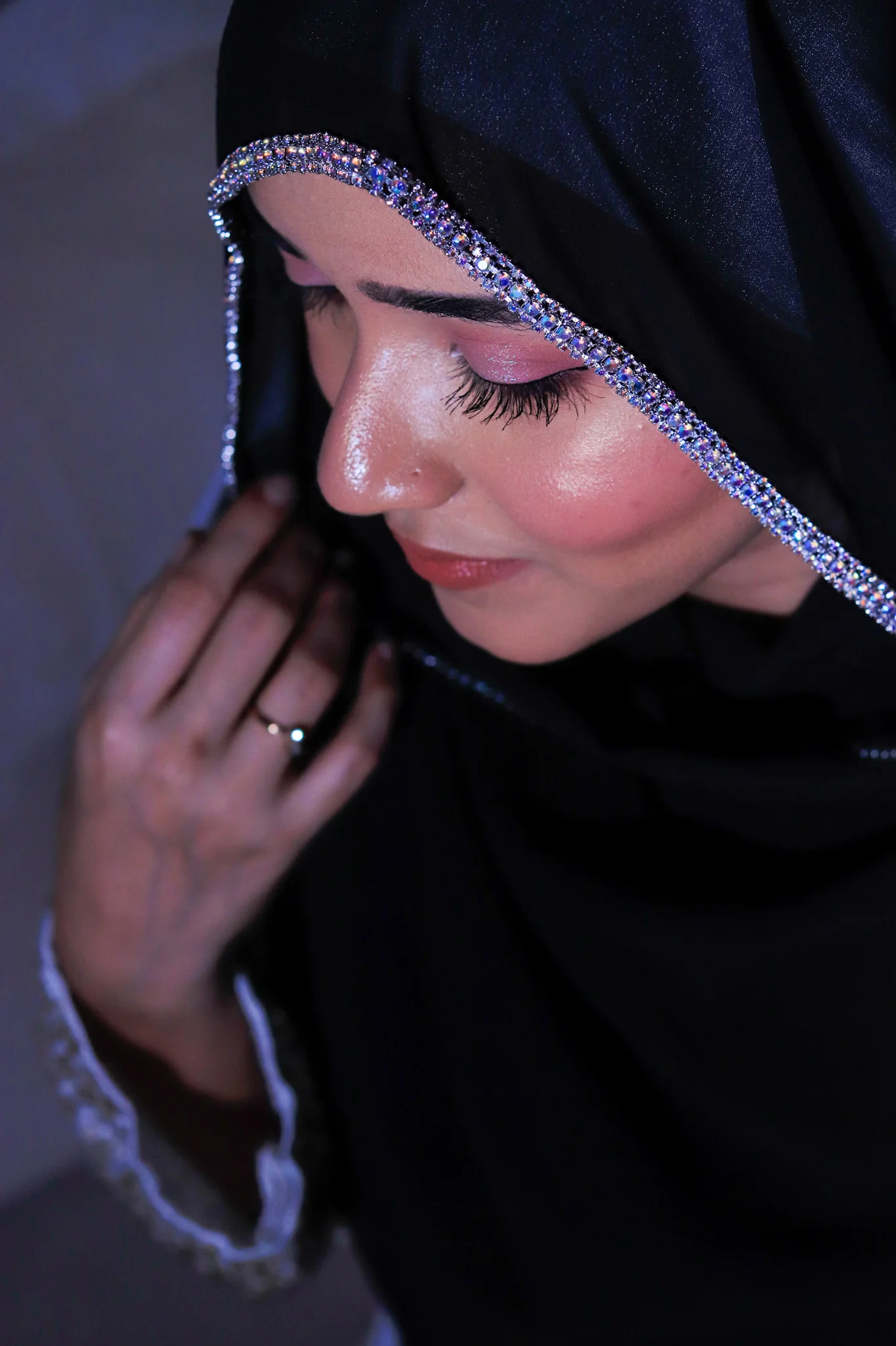 Crystal Hijab - Black - Image 5