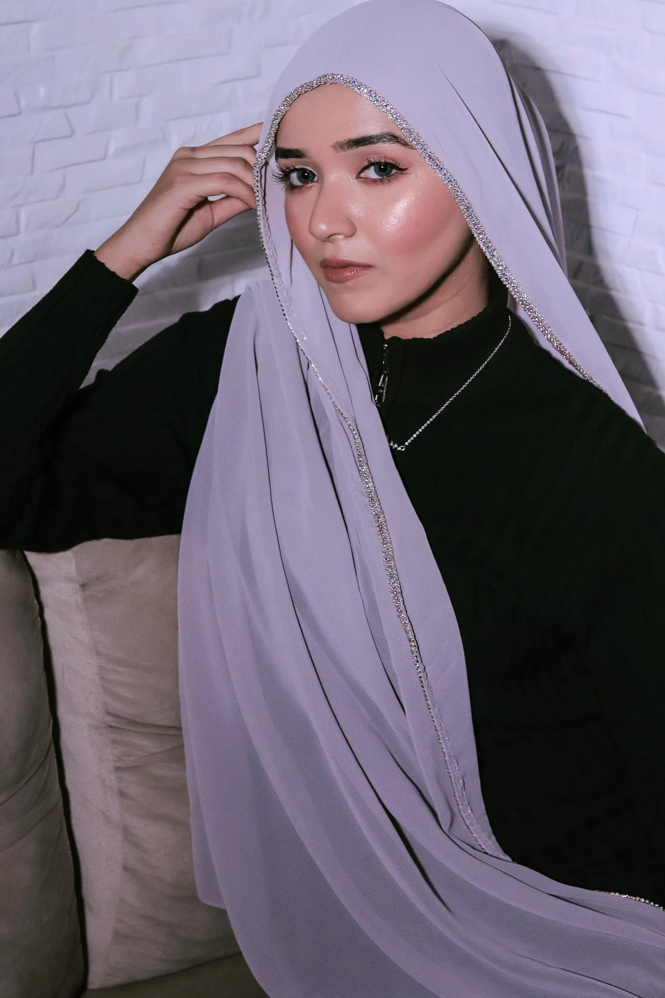 Crystal Hijab - Sterling Grey - Image 4