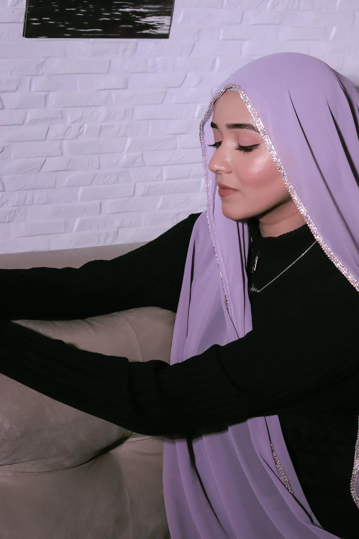 Crystal Hijab - Lilac - Image 4
