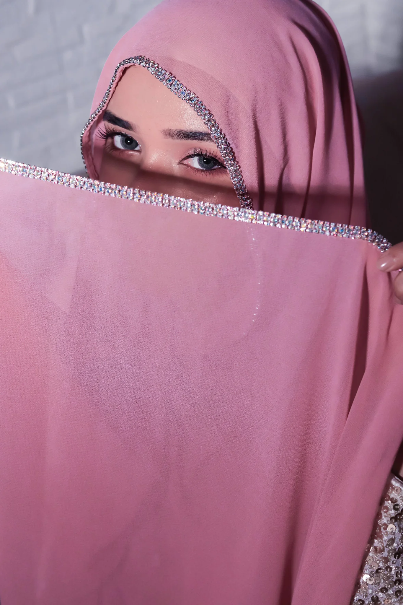 Crystal Hijab - Pink - Image 3