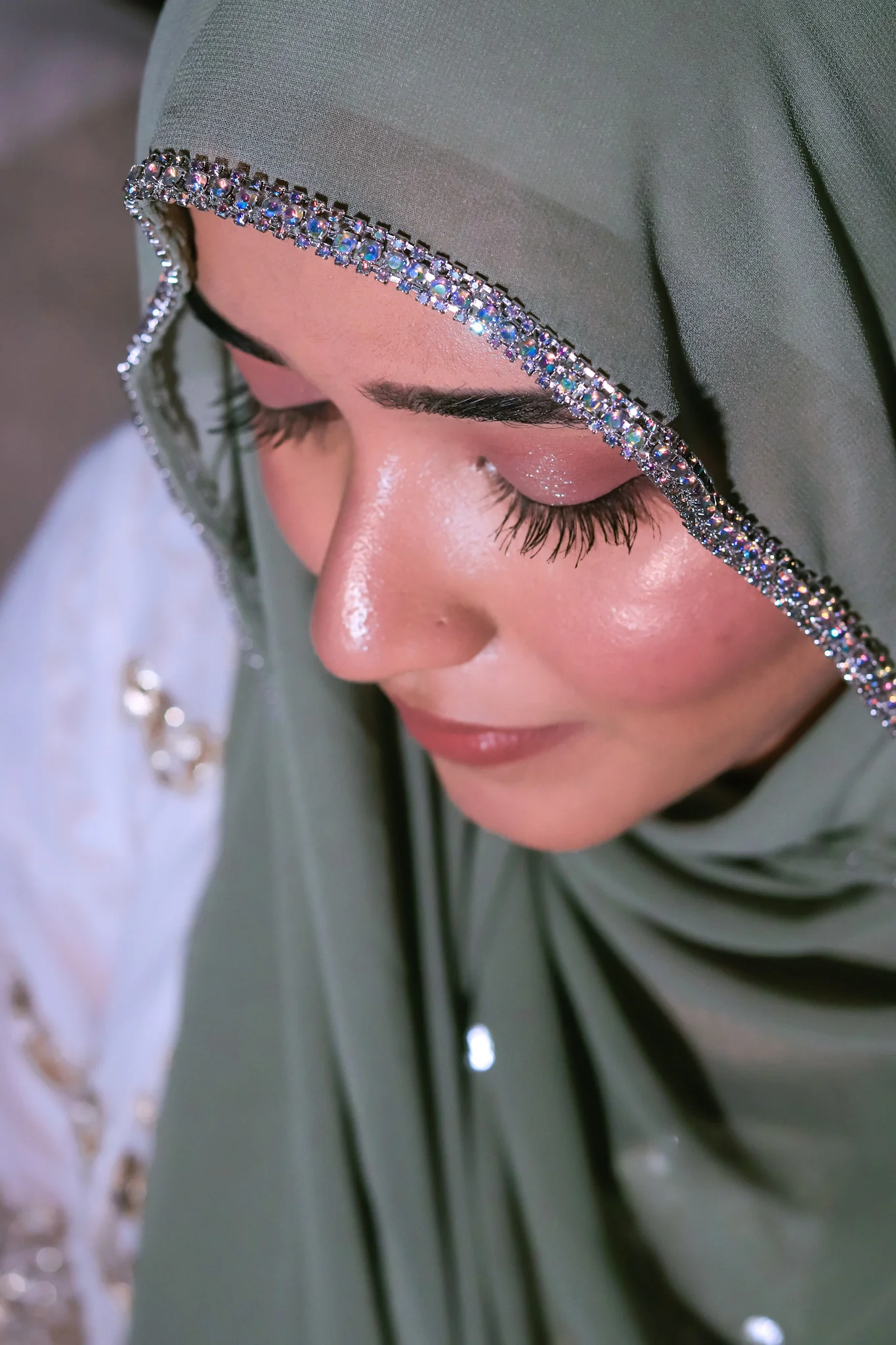 Crystal Hijab - Sage Green - Image 5