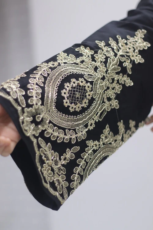 Evelyn Embroidered Abayah – Onyx Black - Image 5