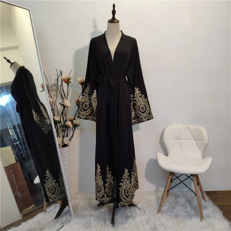 Evelyn Embroidered Abayah – Onyx Black - Image 6