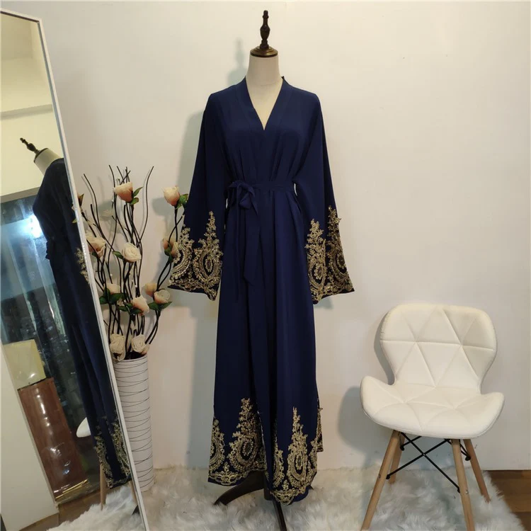 Evelyn Embroidered Abayah – Royal Blue - Image 4