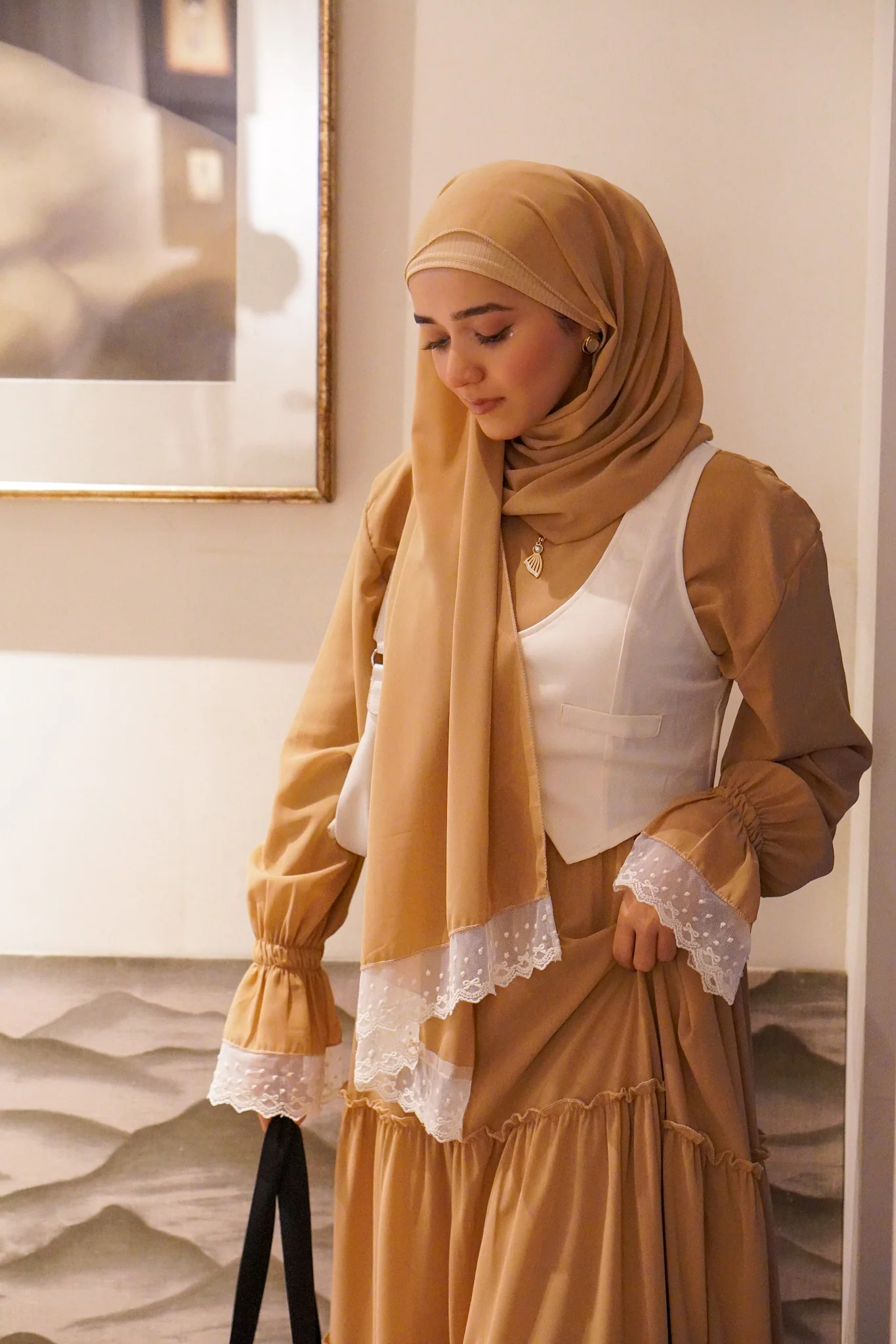 Feriha 2.0 Ruffled Dress - CARAMEL - Image 6