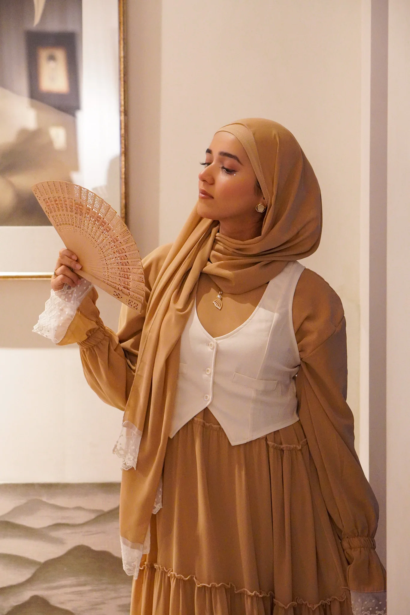 Feriha 2.0 Ruffled Dress - CARAMEL - Image 9