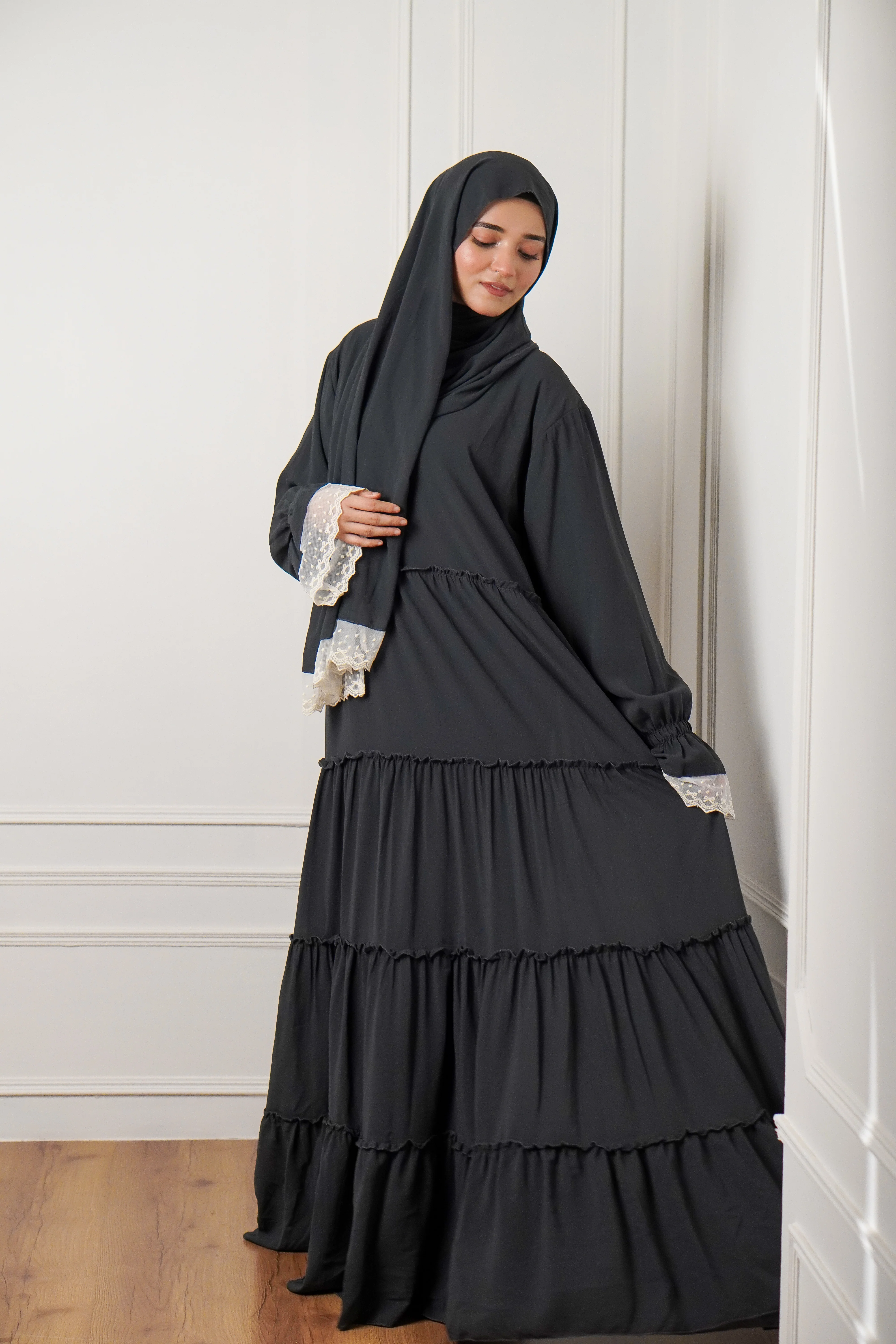 Feriha 2.0 Ruffled Dress - CHARCOAL - Image 2