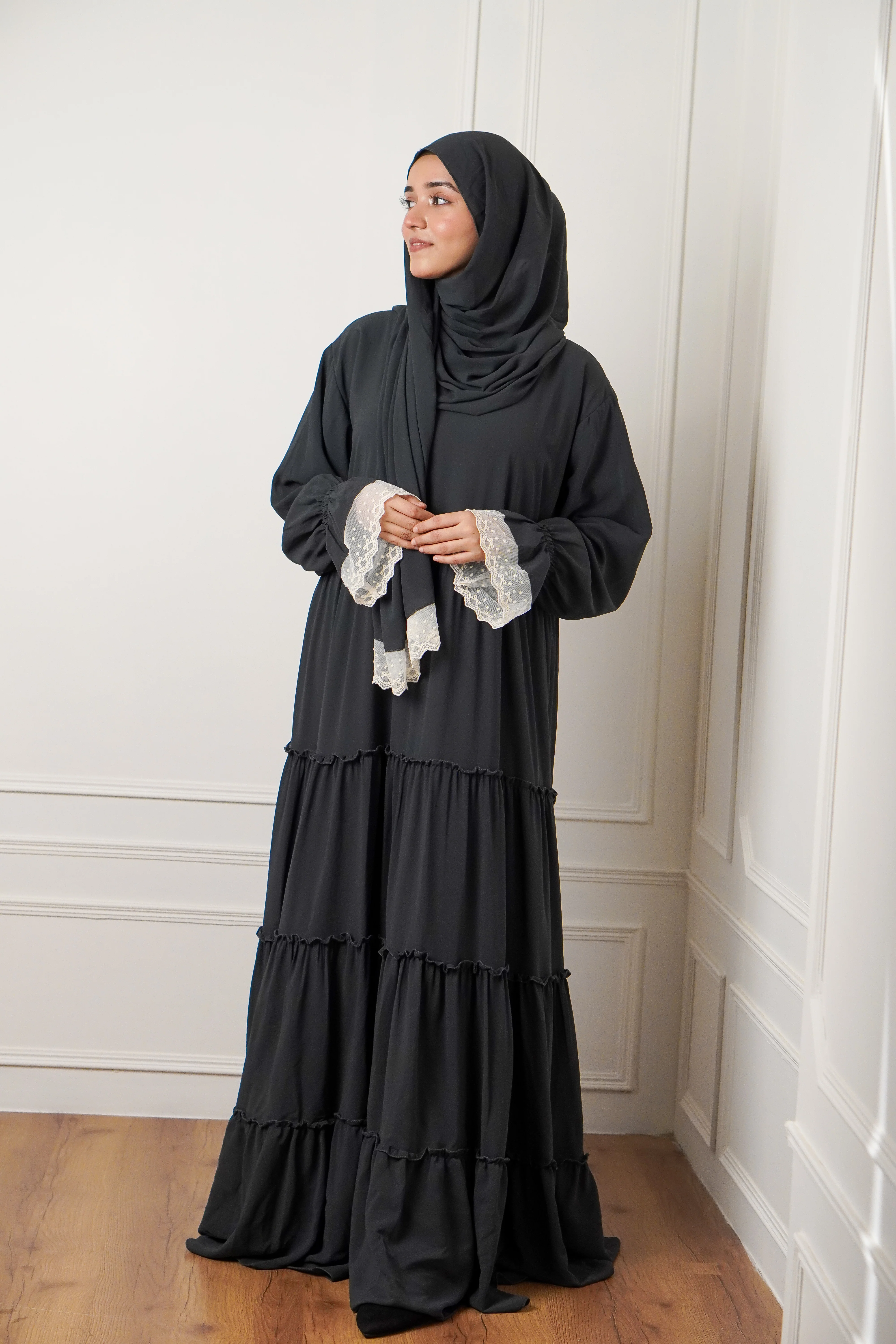 Feriha 2.0 Ruffled Dress - CHARCOAL - Image 4