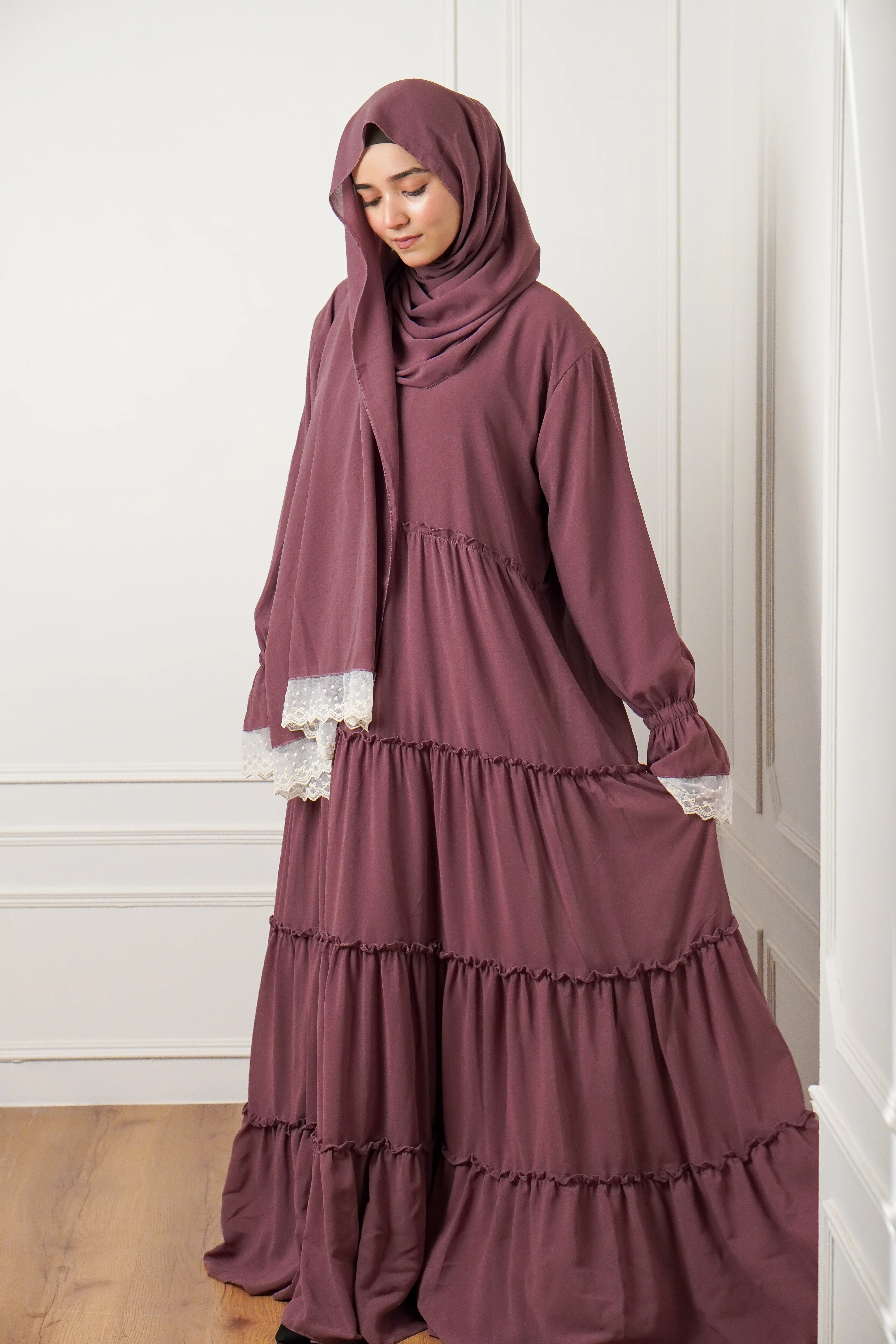 Feriha 2.0 Ruffled Dress - DEEP MAUVE - Image 3