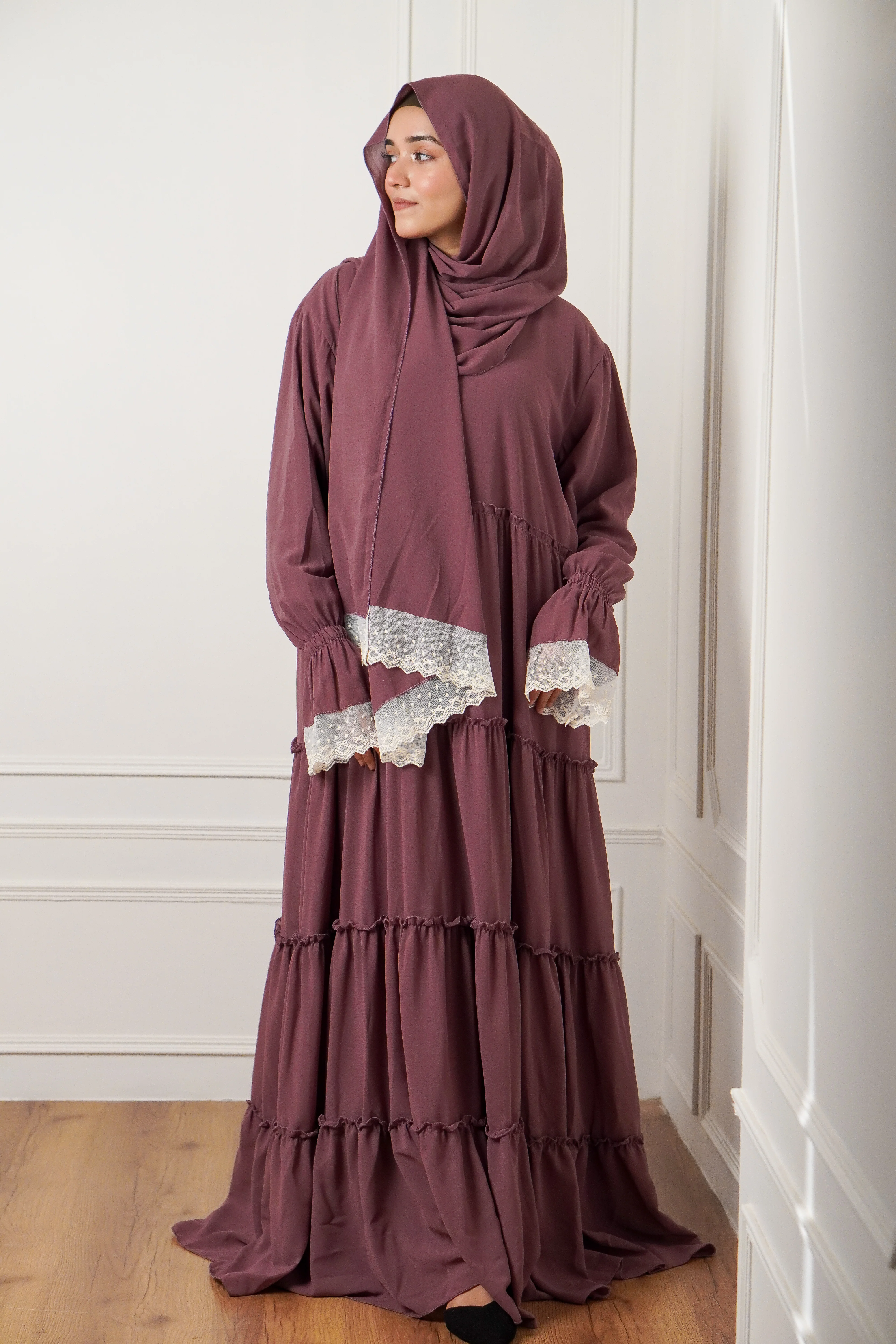 Feriha 2.0 Ruffled Dress - DEEP MAUVE - Image 5
