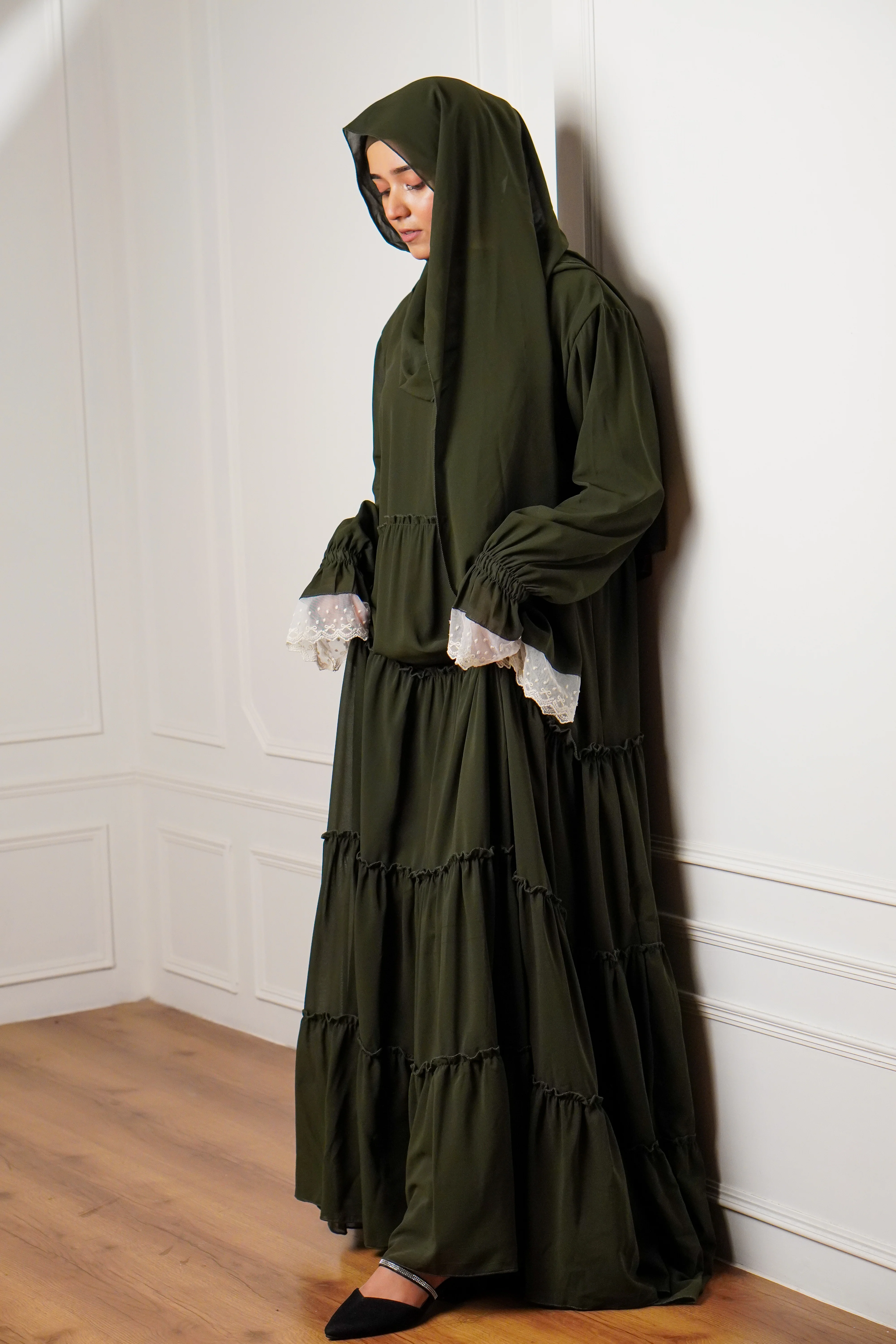 Feriha 2.0 Ruffled Dress - OLIVE GREEN - Image 4