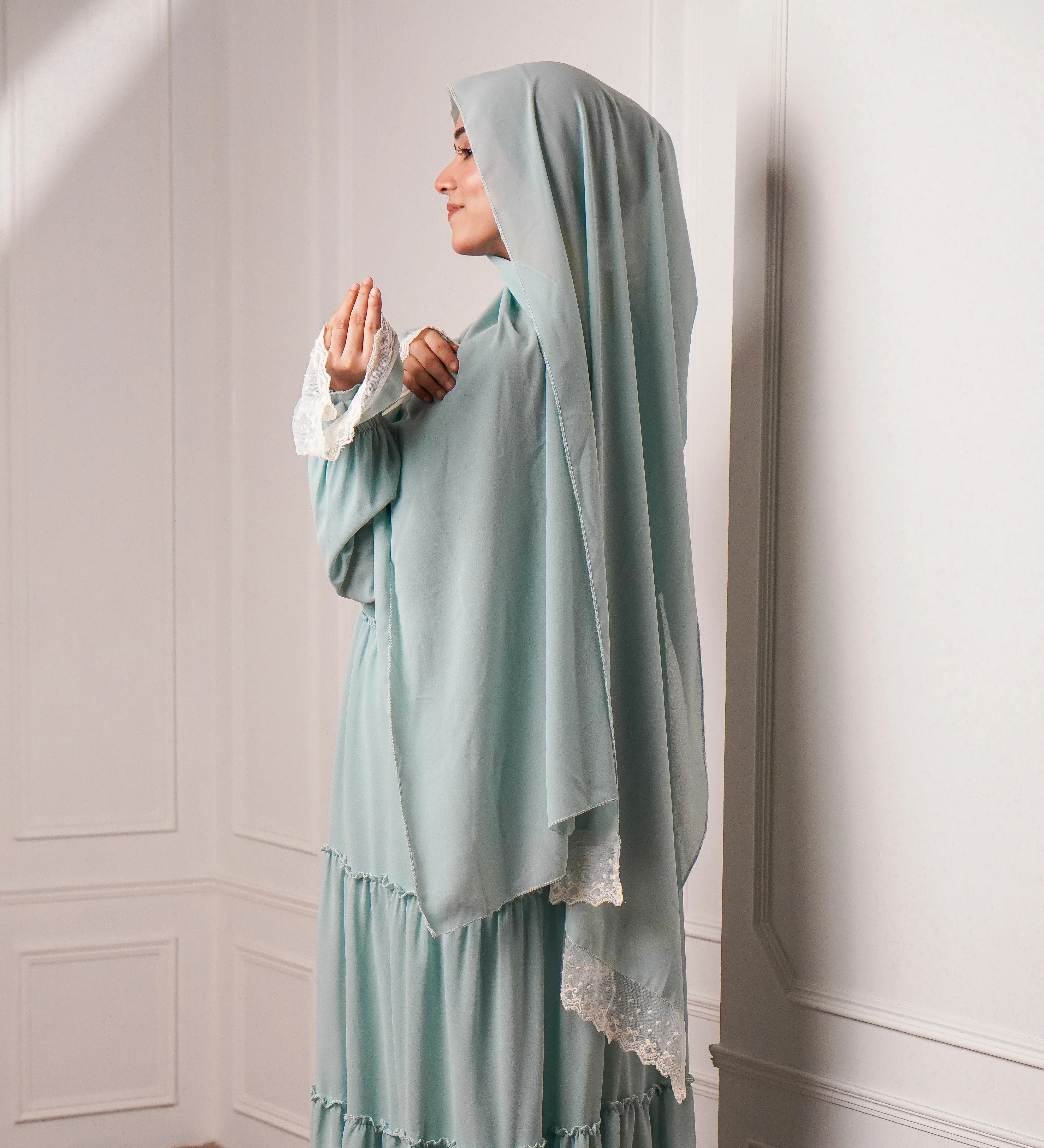 Feriha 2.0 Ruffled Dress - PASTEL GREEN - Image 4