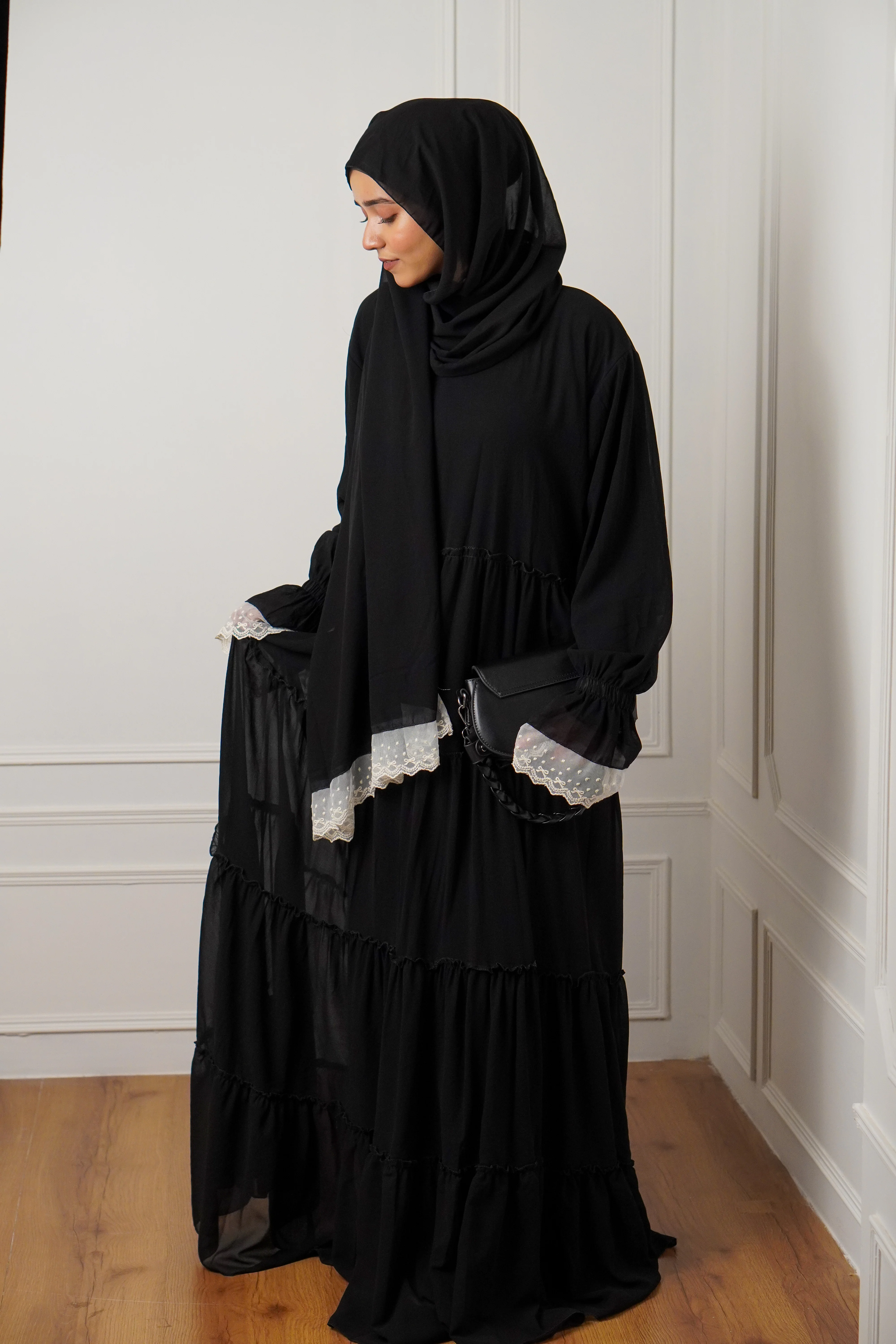 Feriha 2.0 Ruffled Dress - RICH BLACK - Image 4