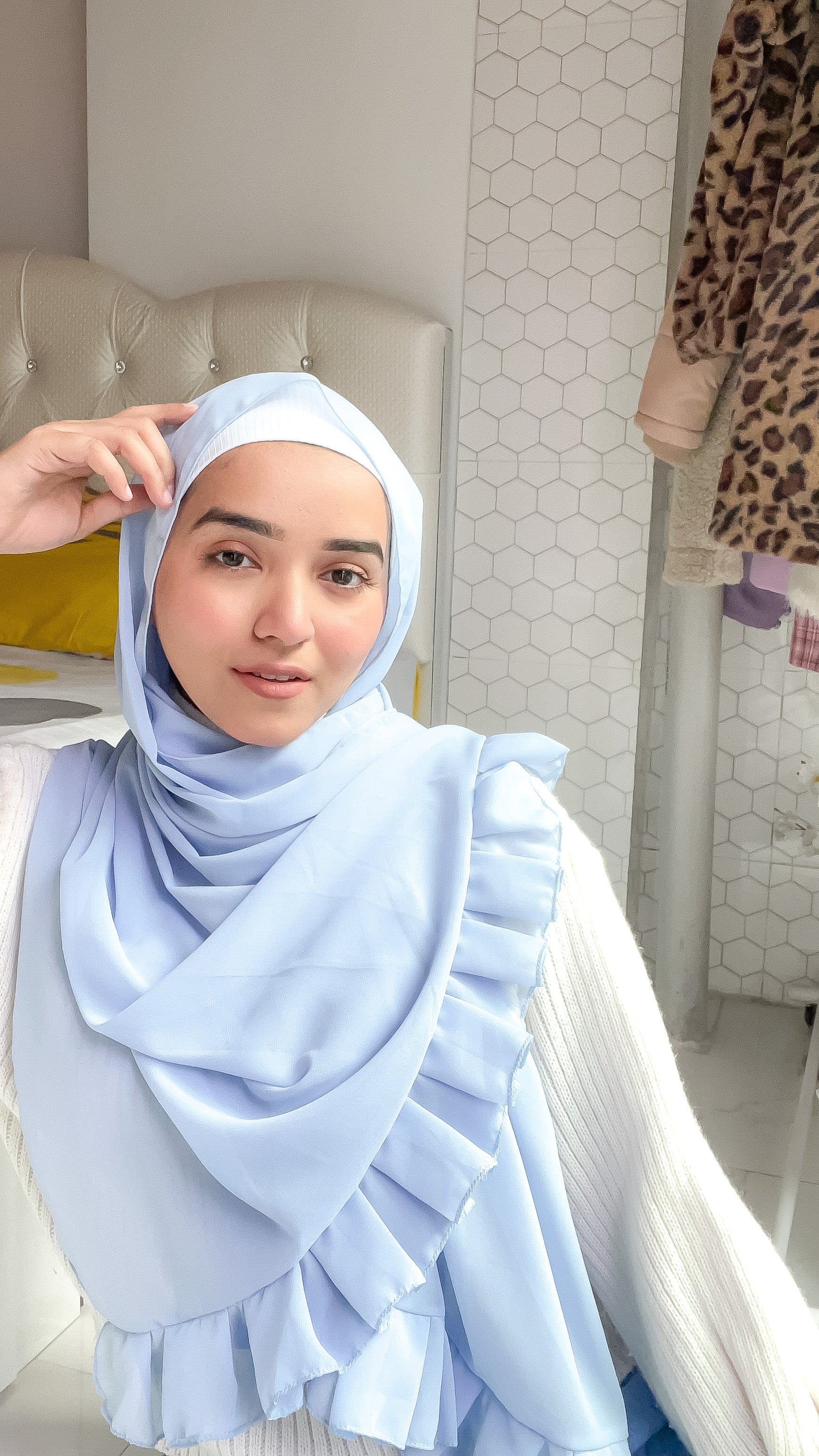 Frill Hijab - Baby Blue - Image 2