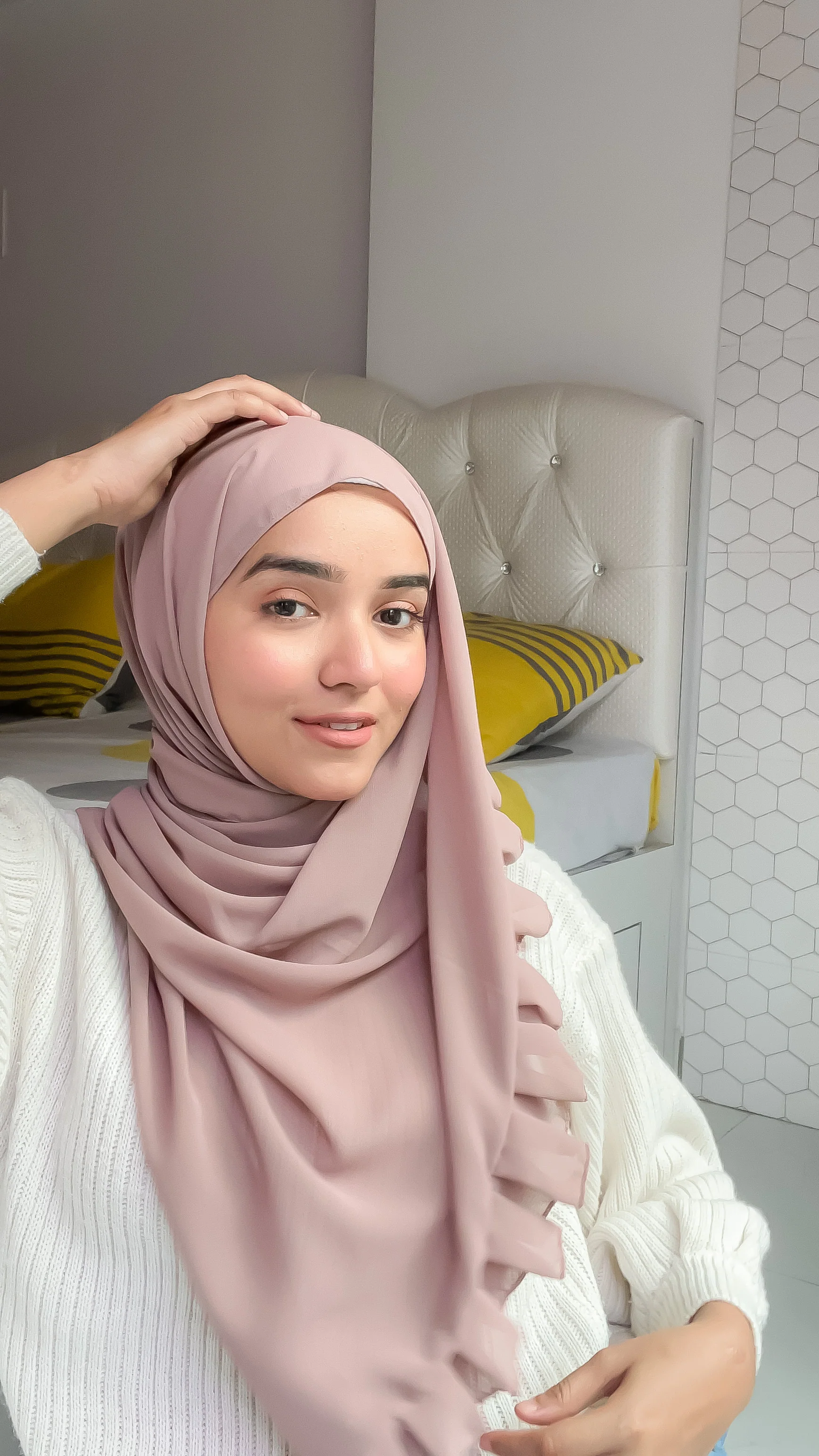 Frill Hijab - Nude