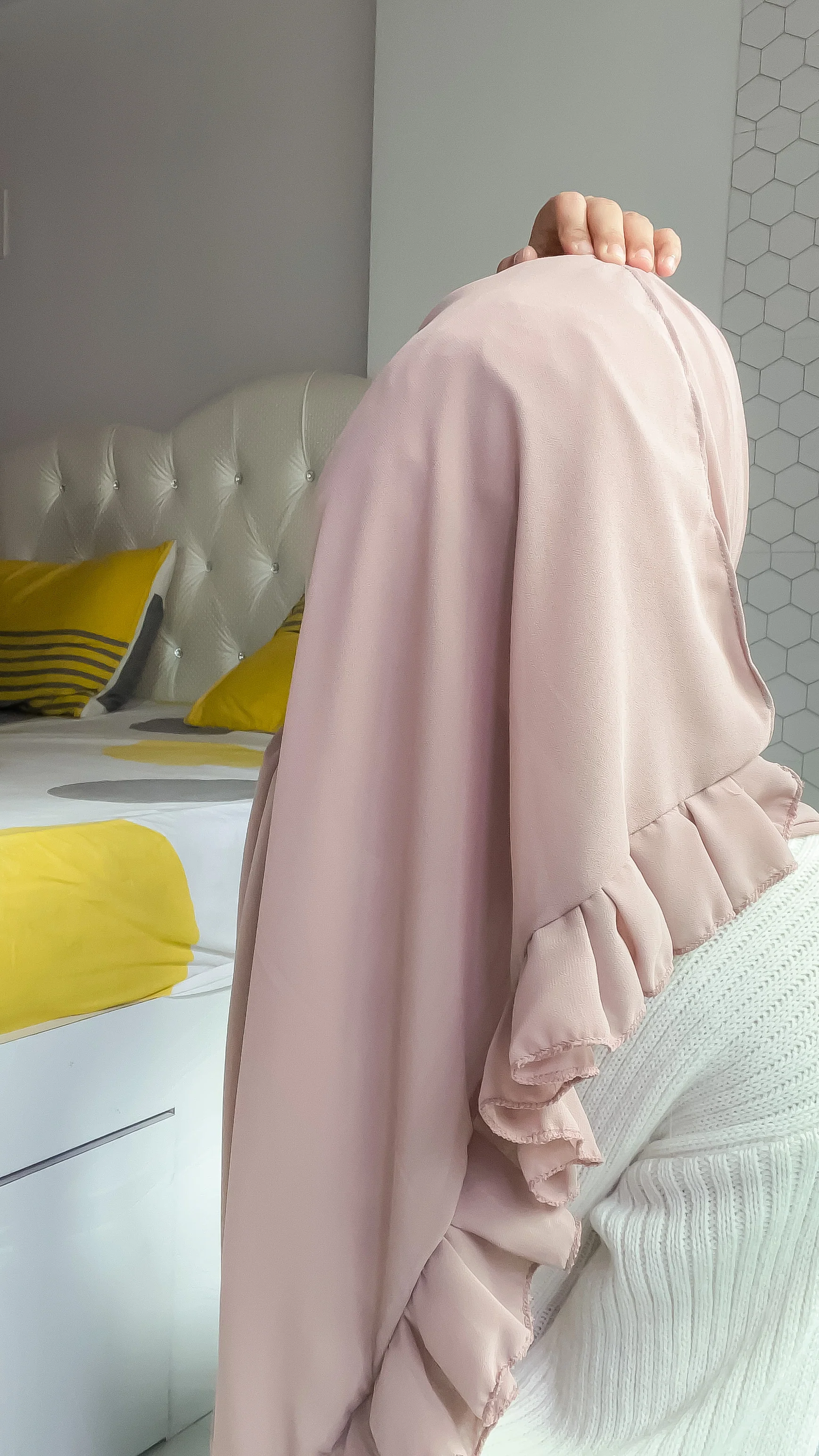 Frill Hijab - Nude - Image 3