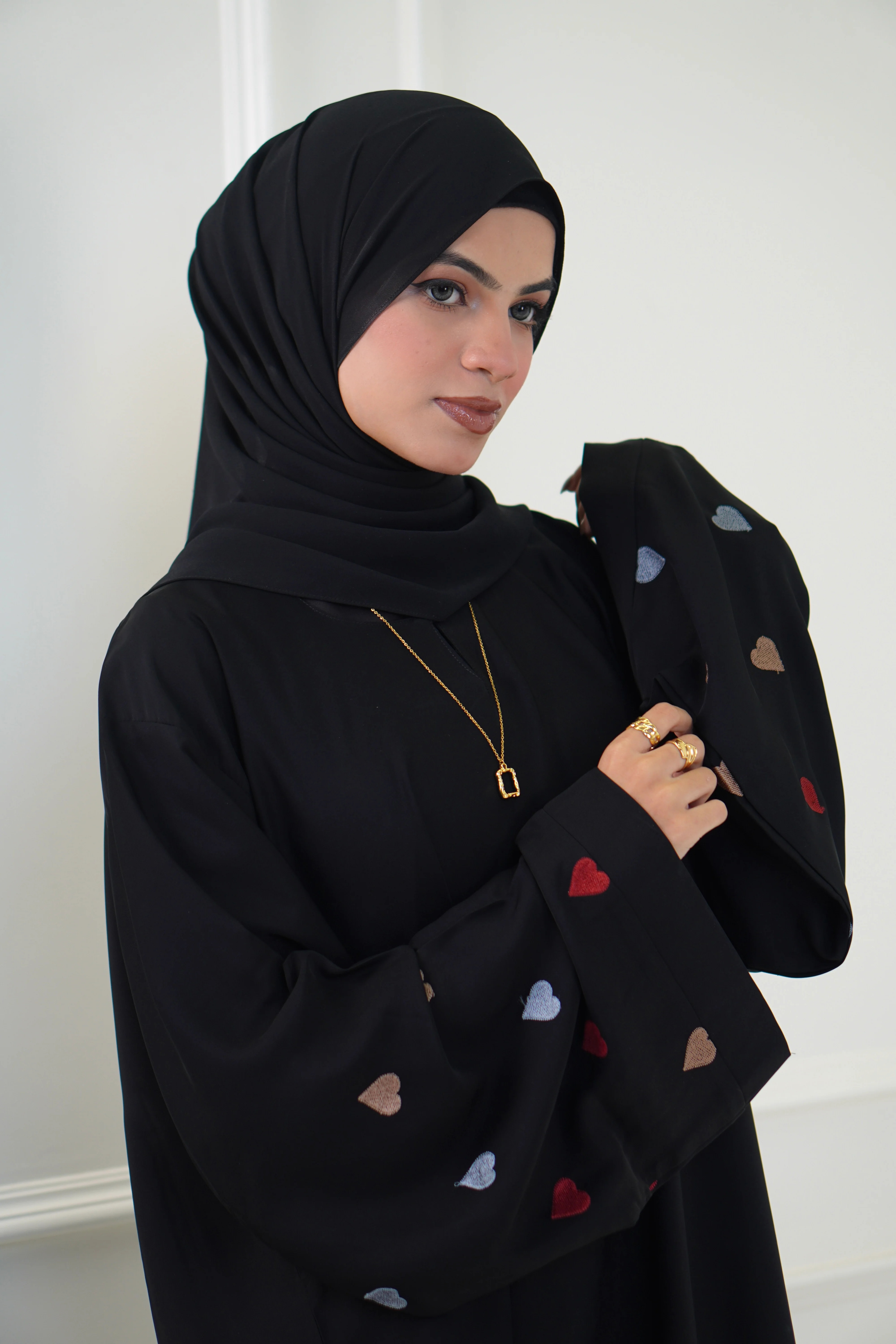 Heart Embroidered Abayah - Image 2
