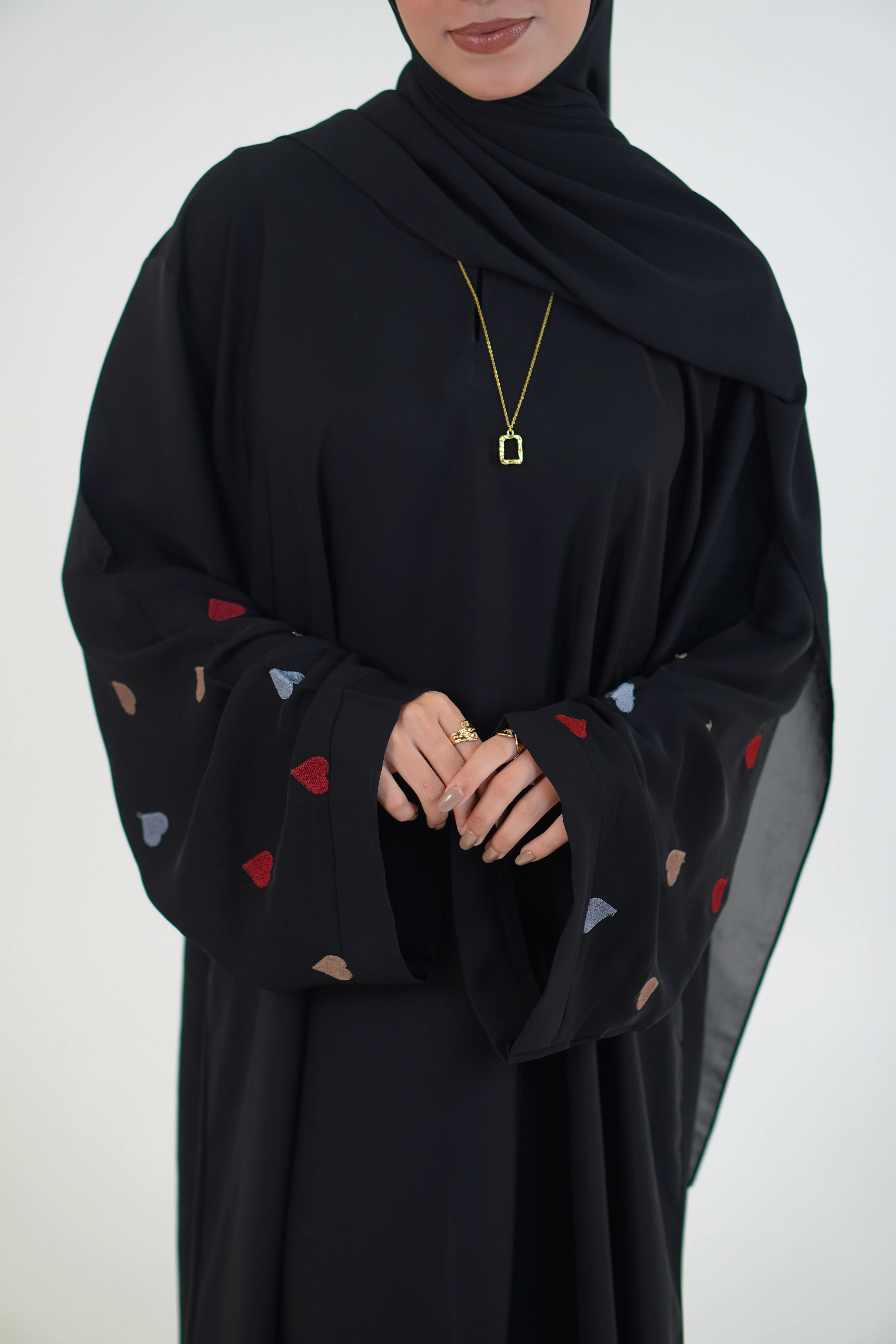 Heart Embroidered Abayah - Image 3