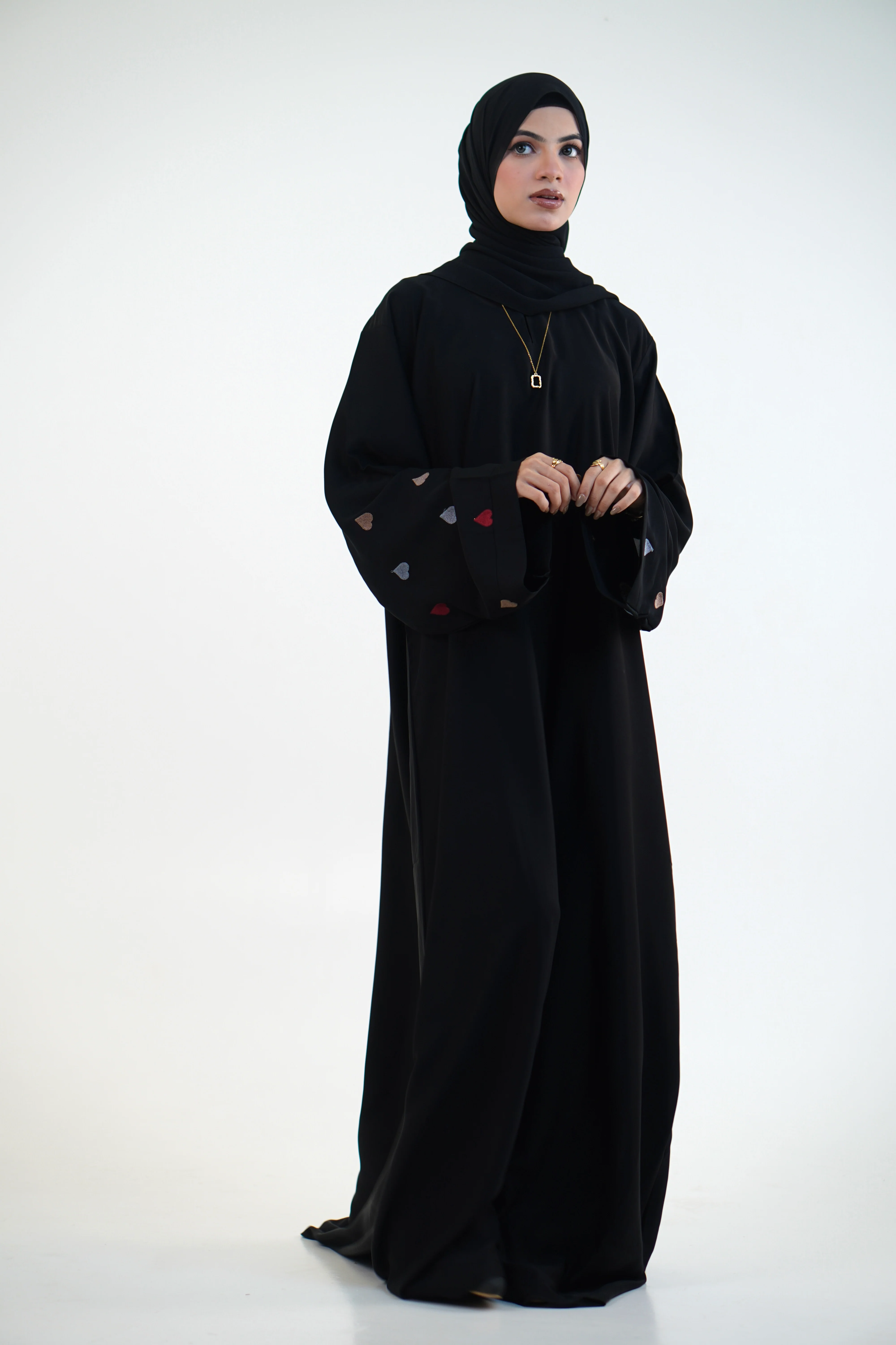 Heart Embroidered Abayah - Image 5