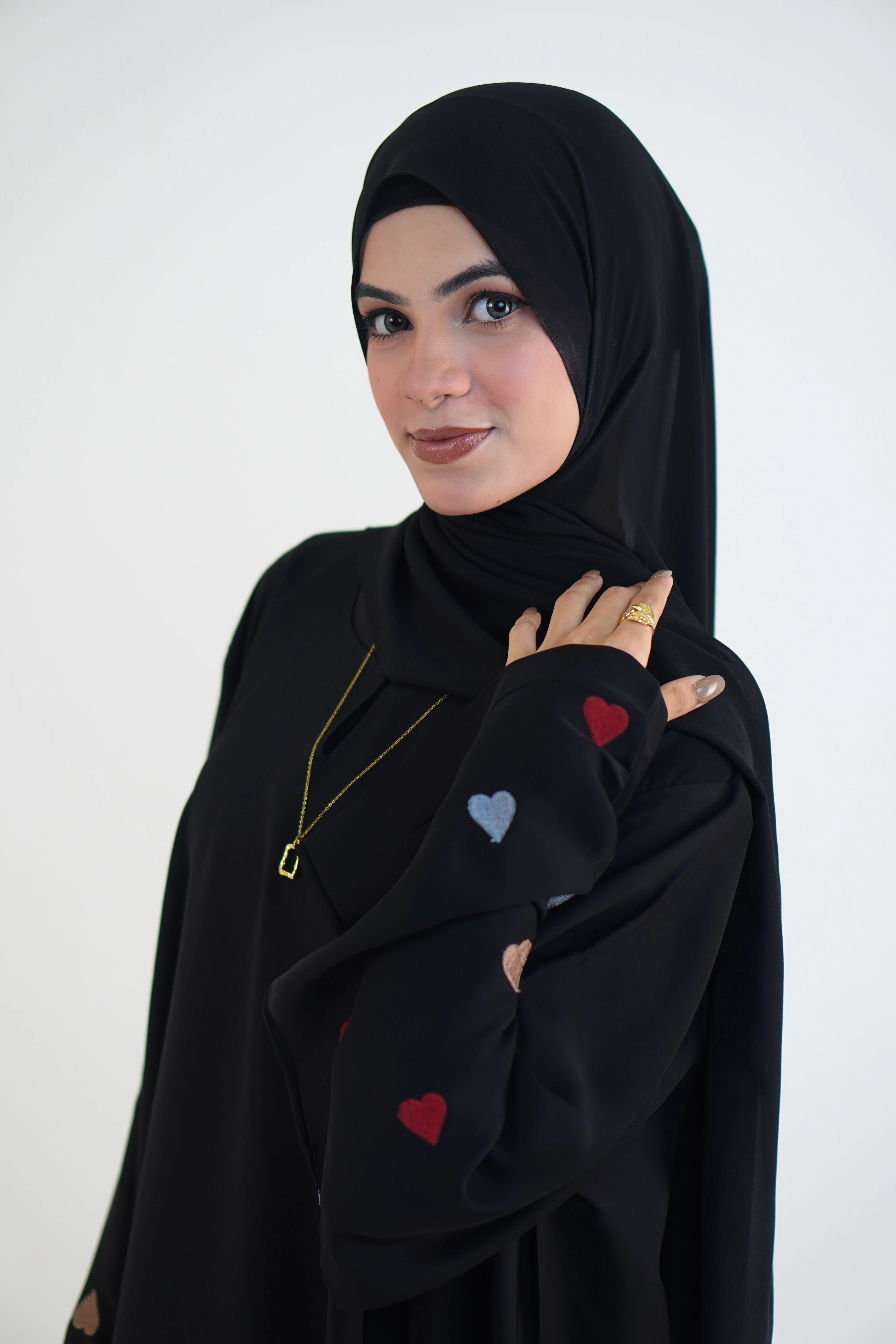 Heart Embroidered Abayah - Image 8