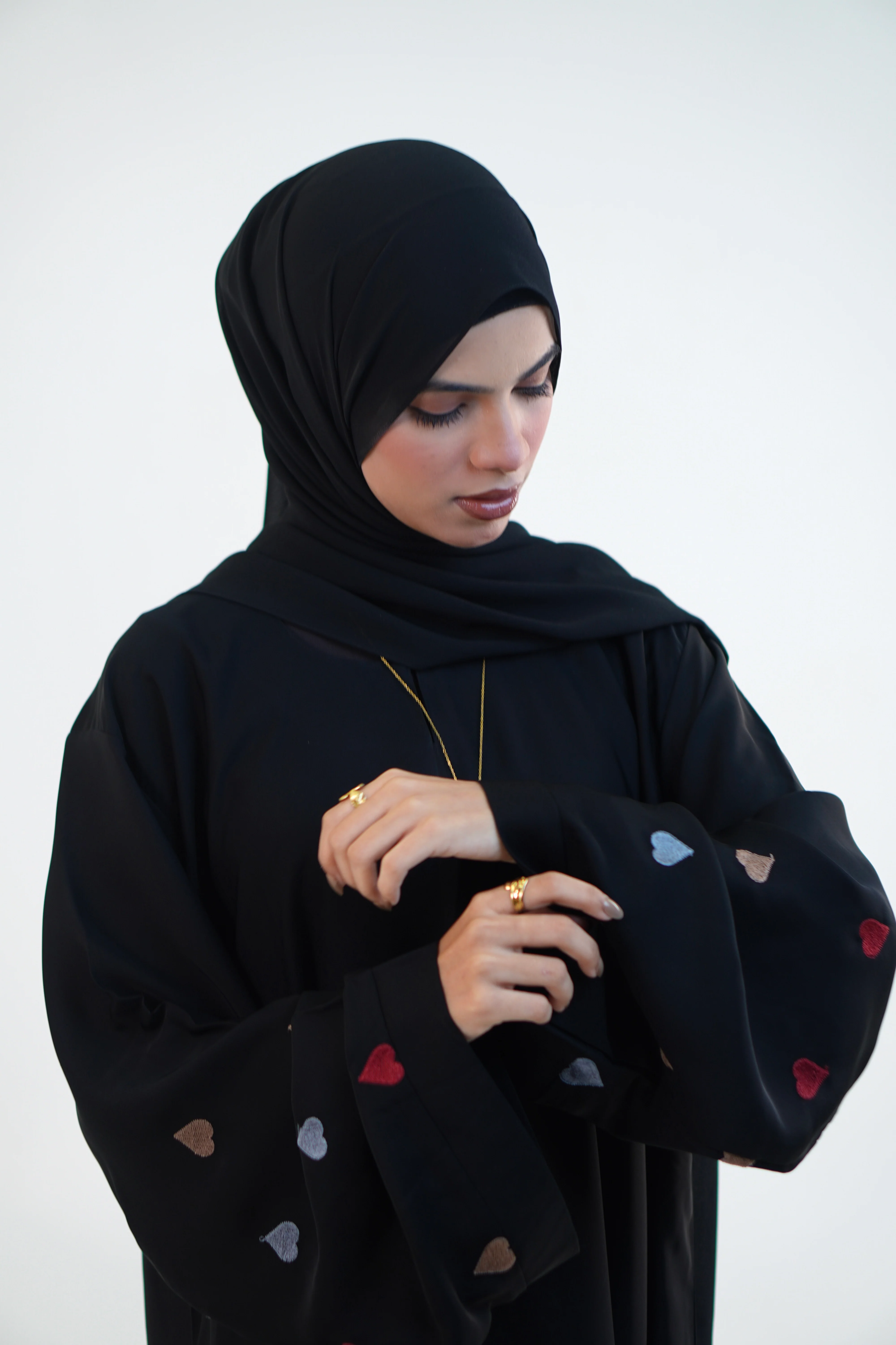 Heart Embroidered Abayah - Image 9