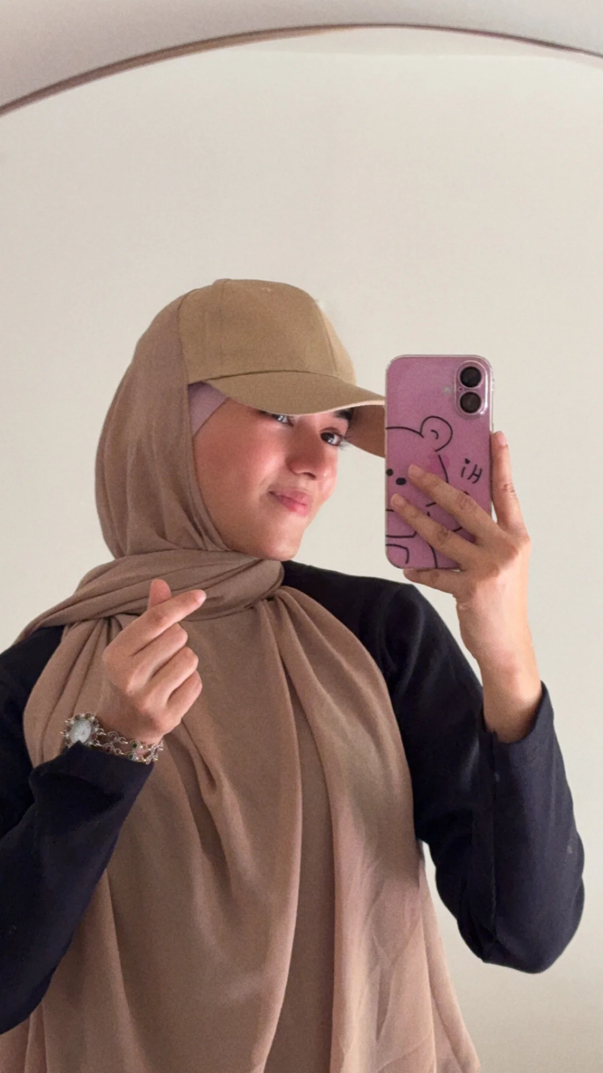 HIJAB ATTACHED WITH CAP - WALNUT BROWN - Image 3