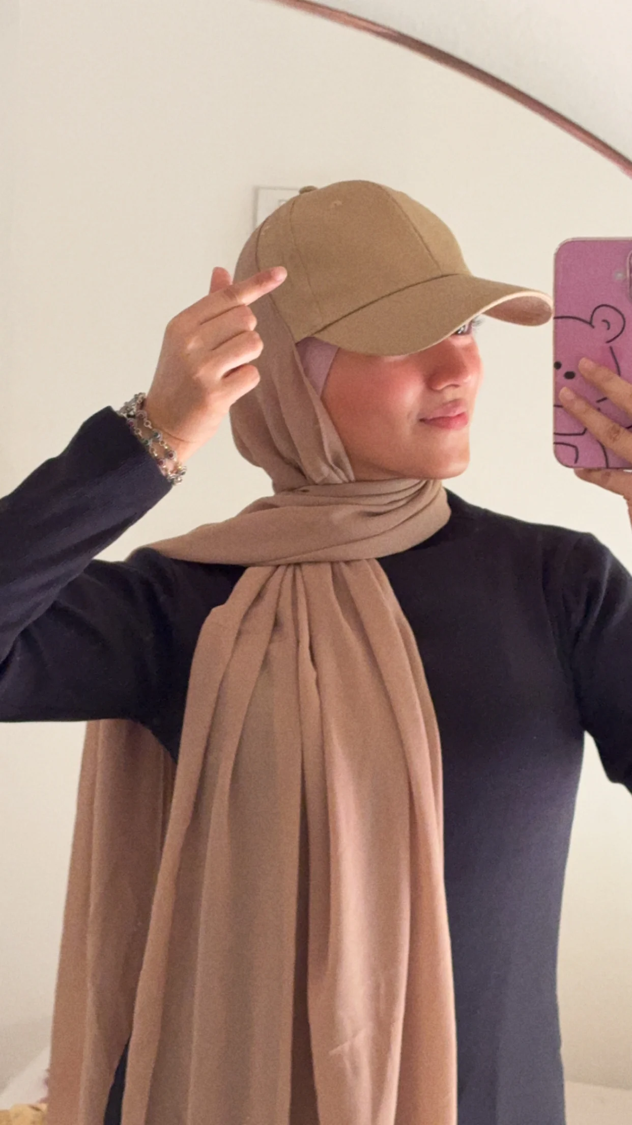 HIJAB ATTACHED WITH CAP - WALNUT BROWN - Image 5
