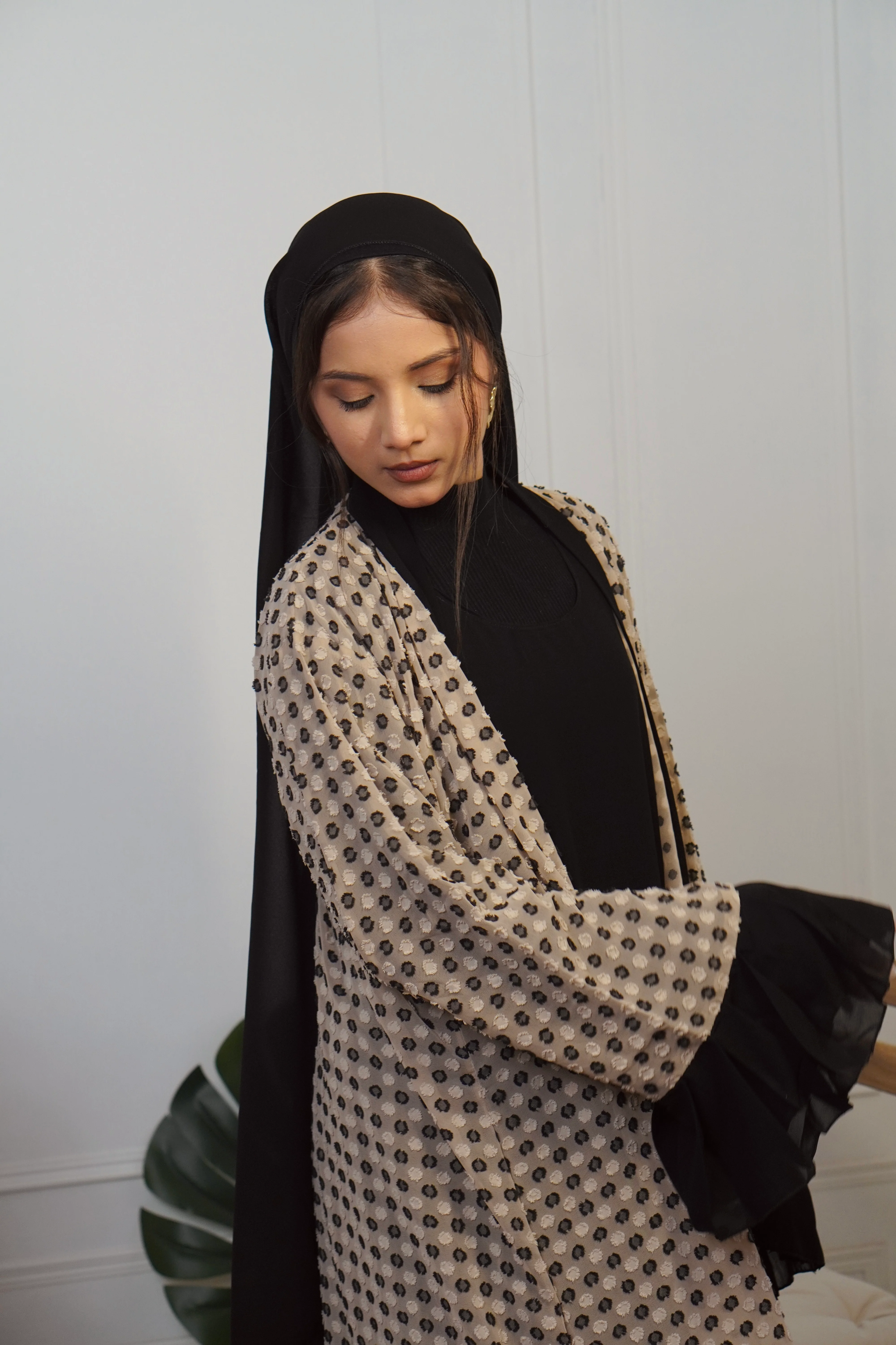 BLACK & BEIGE JACKET STYLE ABAYAH - Image 7