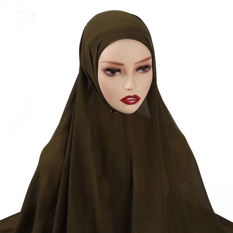Instant Hijab - Olive Green - Image 3