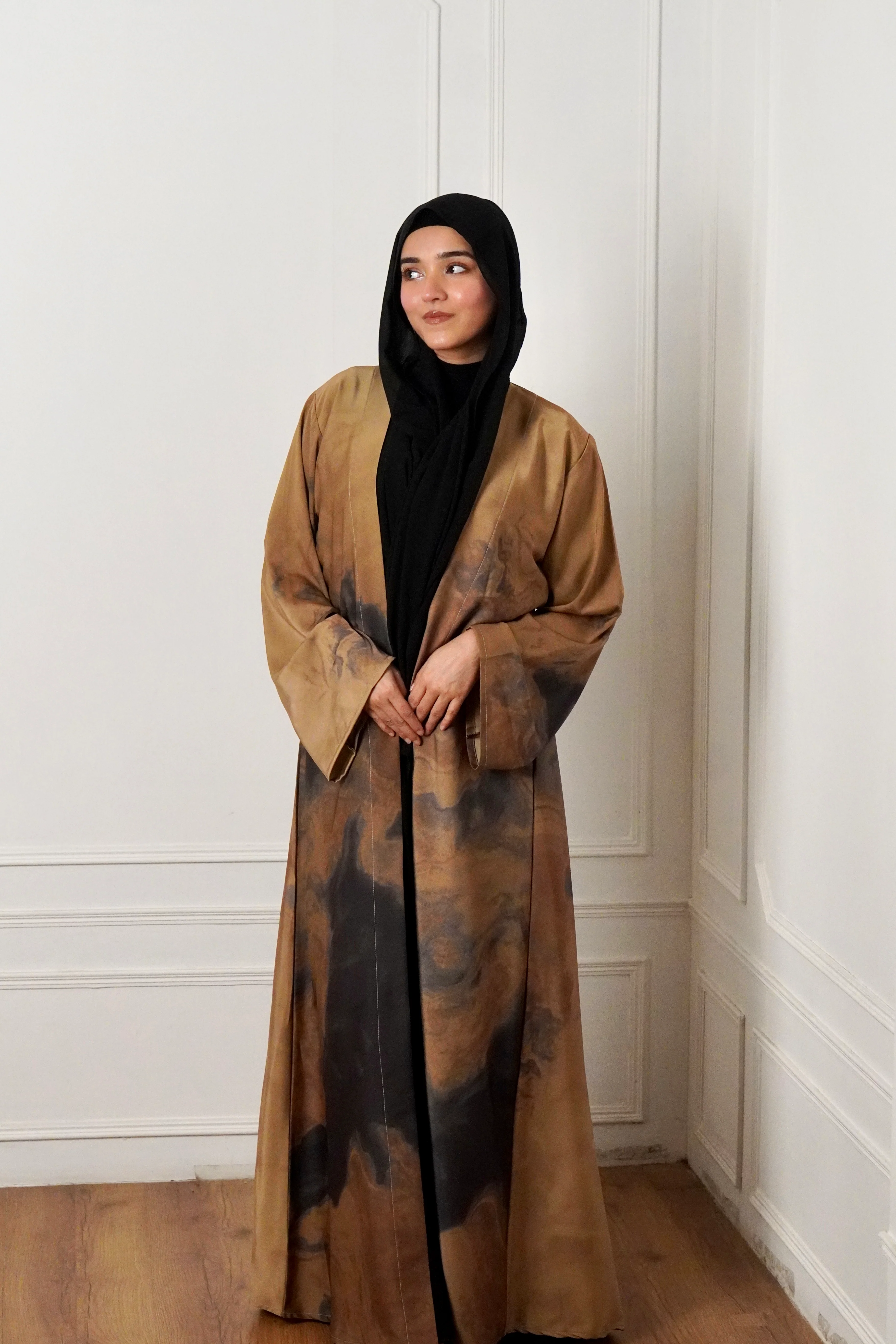 MARBLE PRINT ABAYAH - DESERT GLOW - Image 4