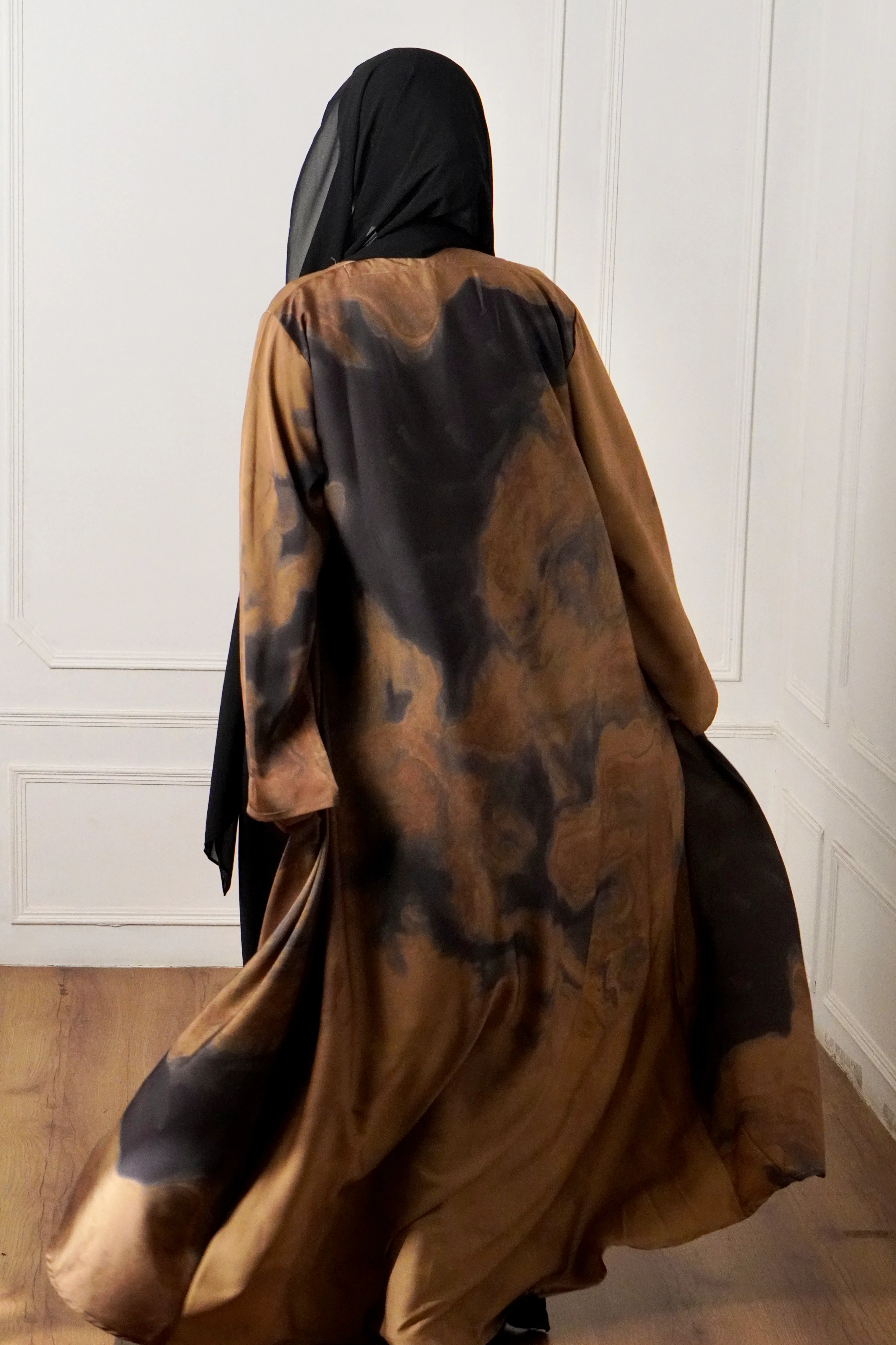 MARBLE PRINT ABAYAH - DESERT GLOW - Image 5