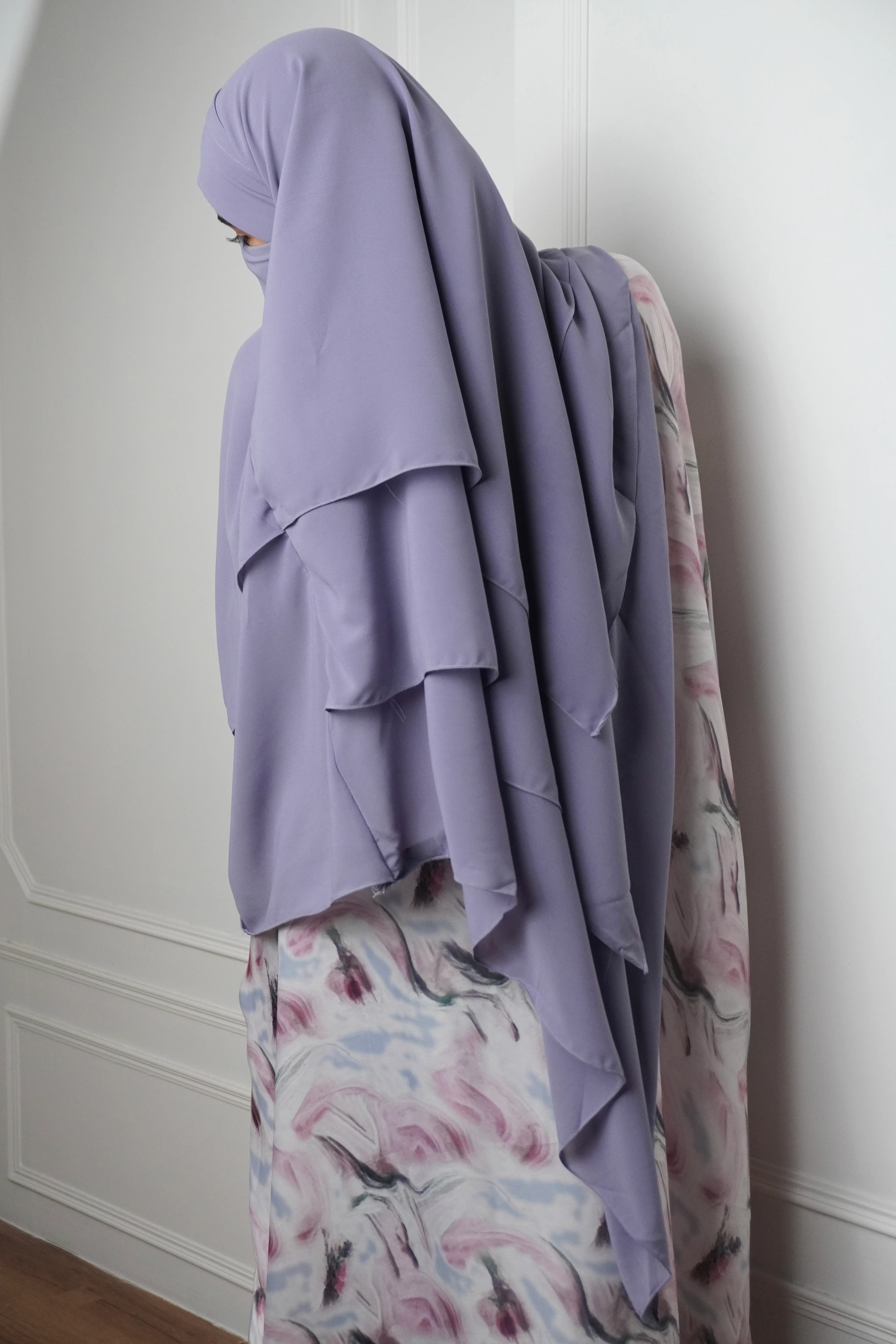 Marble Print Kaftan Khimar Set - Cotton Candy - Image 4