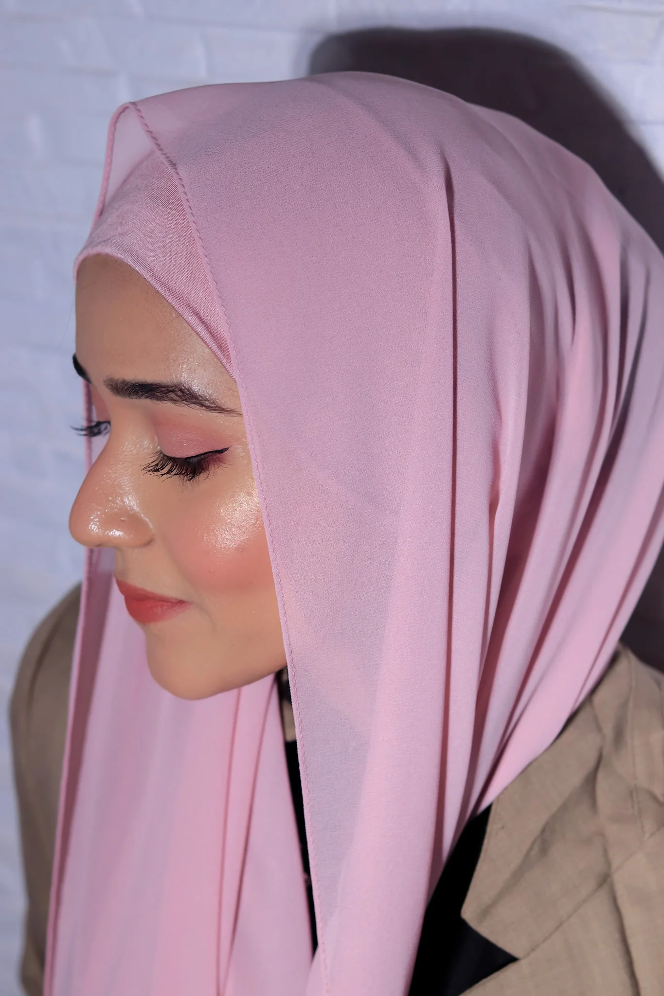 Matching Hijab Set - Baby Pink - Image 4
