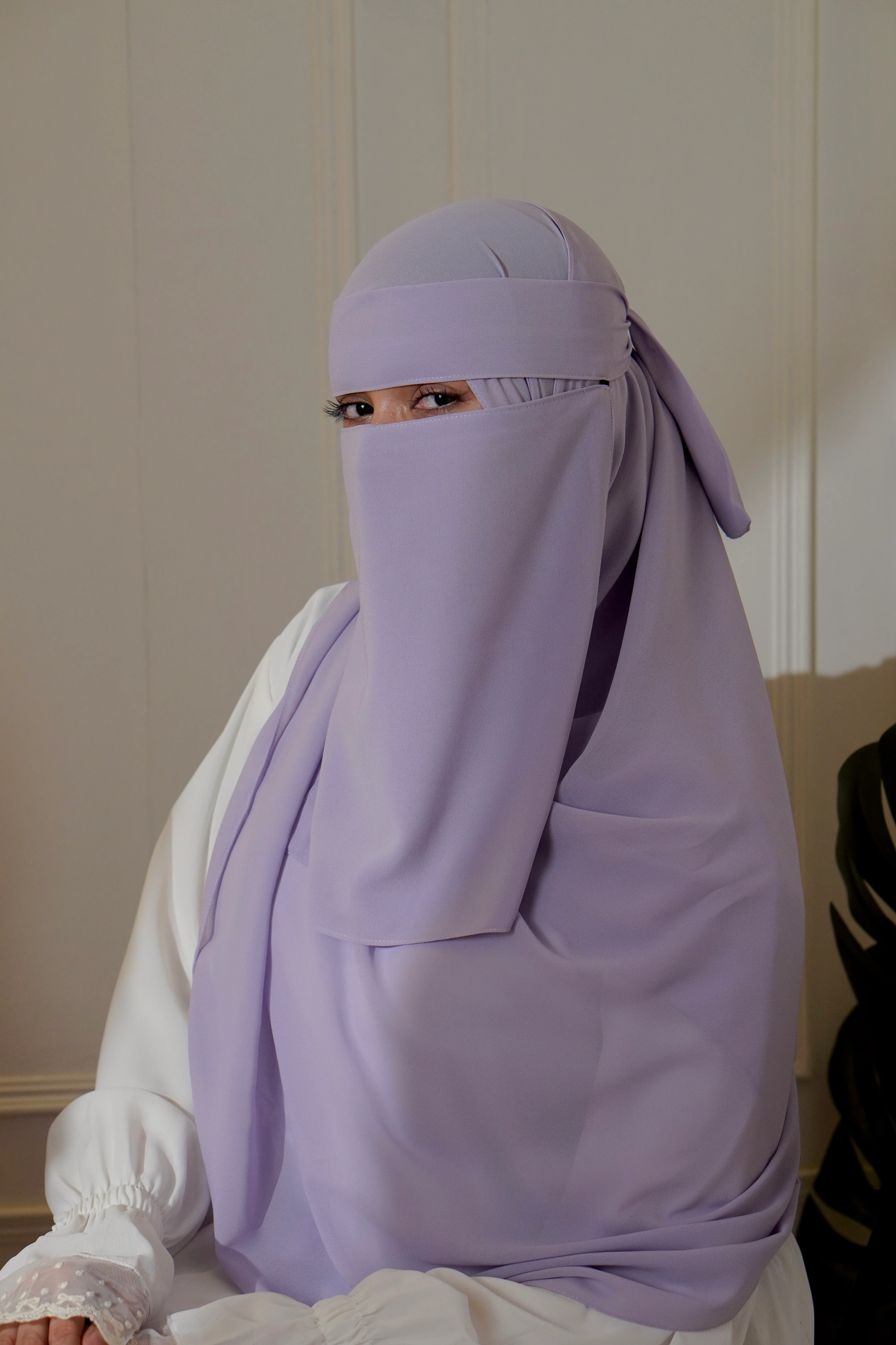 Matching Niqab Set - Lilac - Image 4