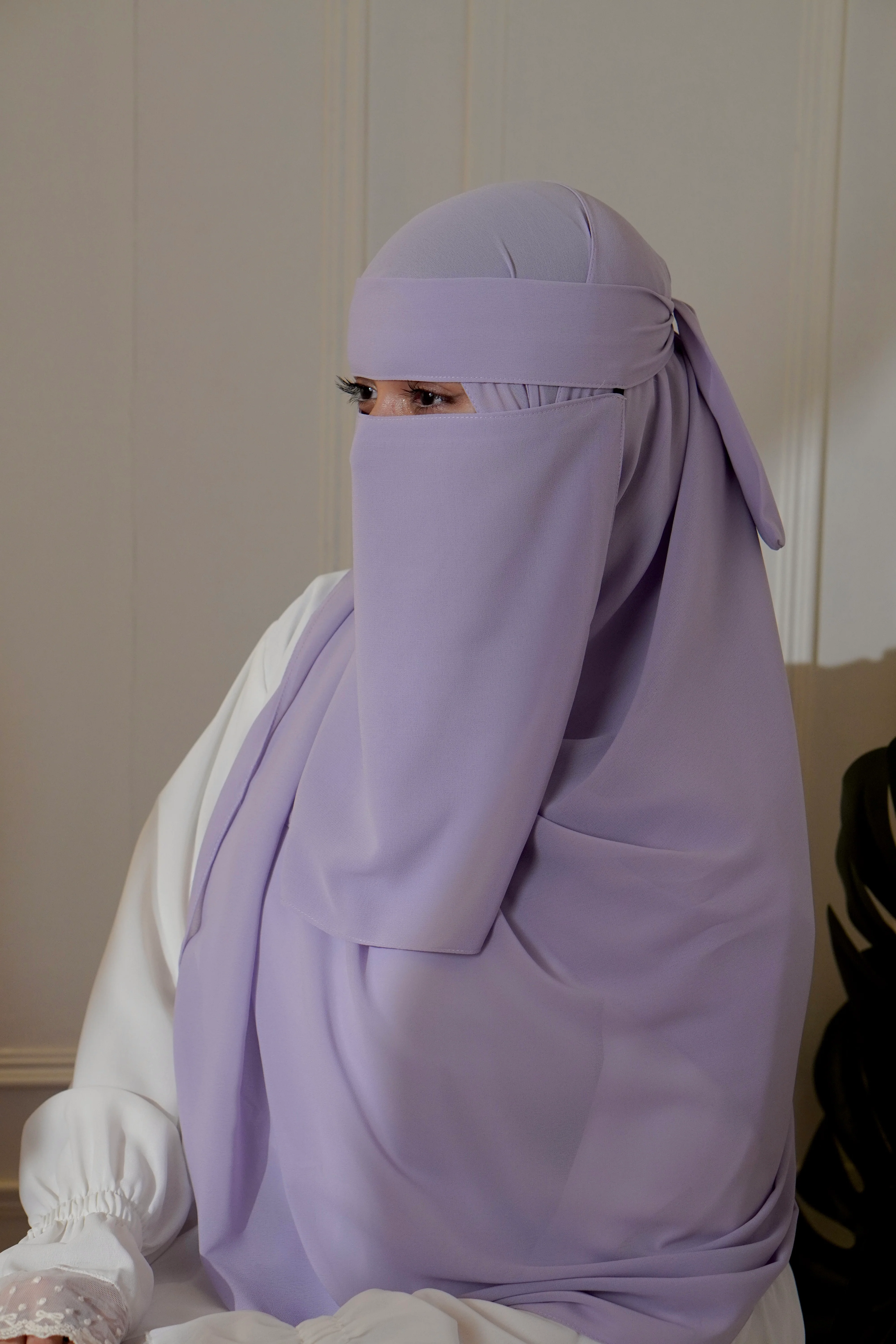 Matching Niqab Set - Lilac - Image 5
