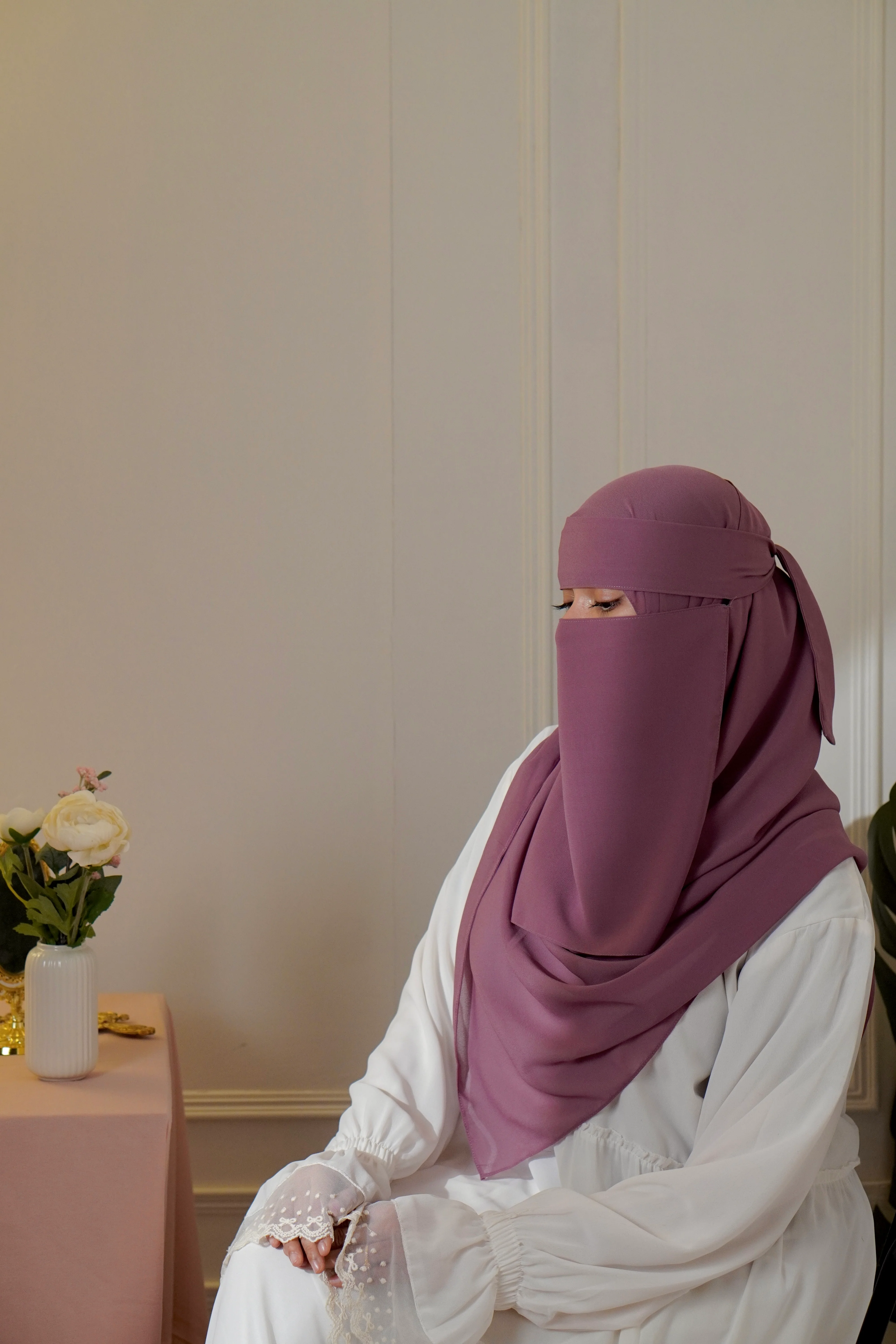 Matching Niqab Set - Mauve - Image 6