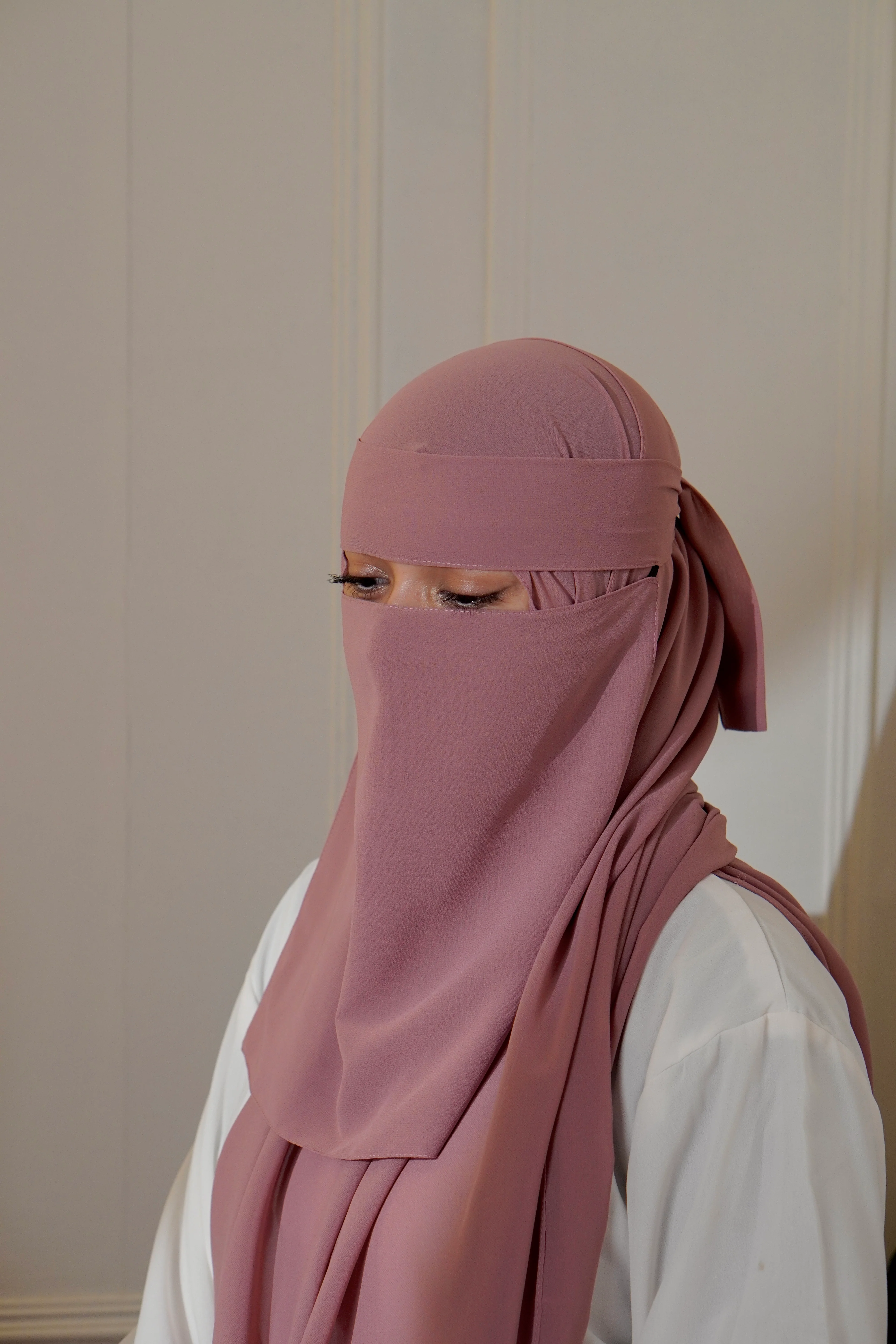 Matching Niqab Set - Rose Pink - Image 6