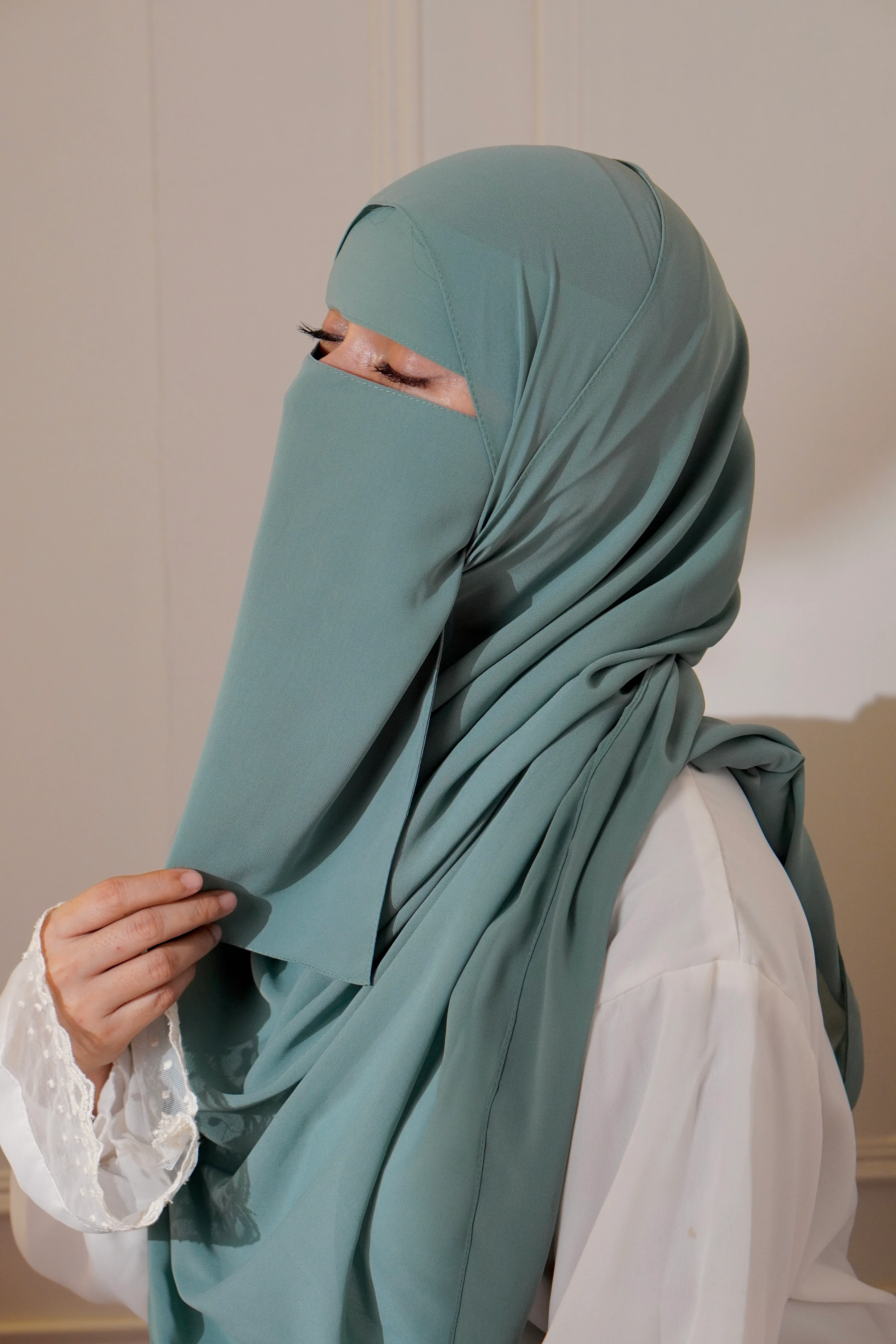 Matching Niqab Set - Sea Green - Image 3
